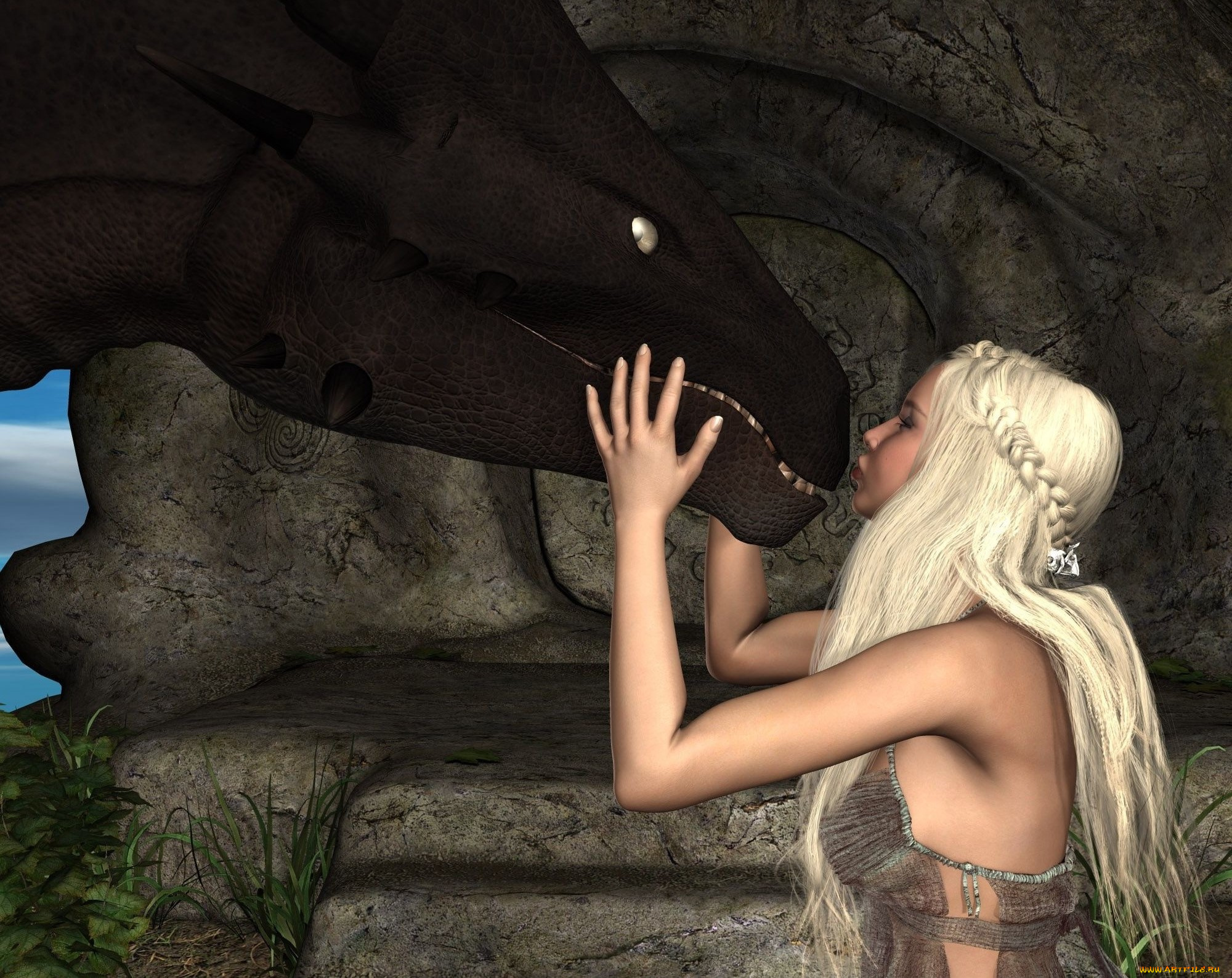 3д, графика, фантазия, , fantasy, девушка, фон, взгляд