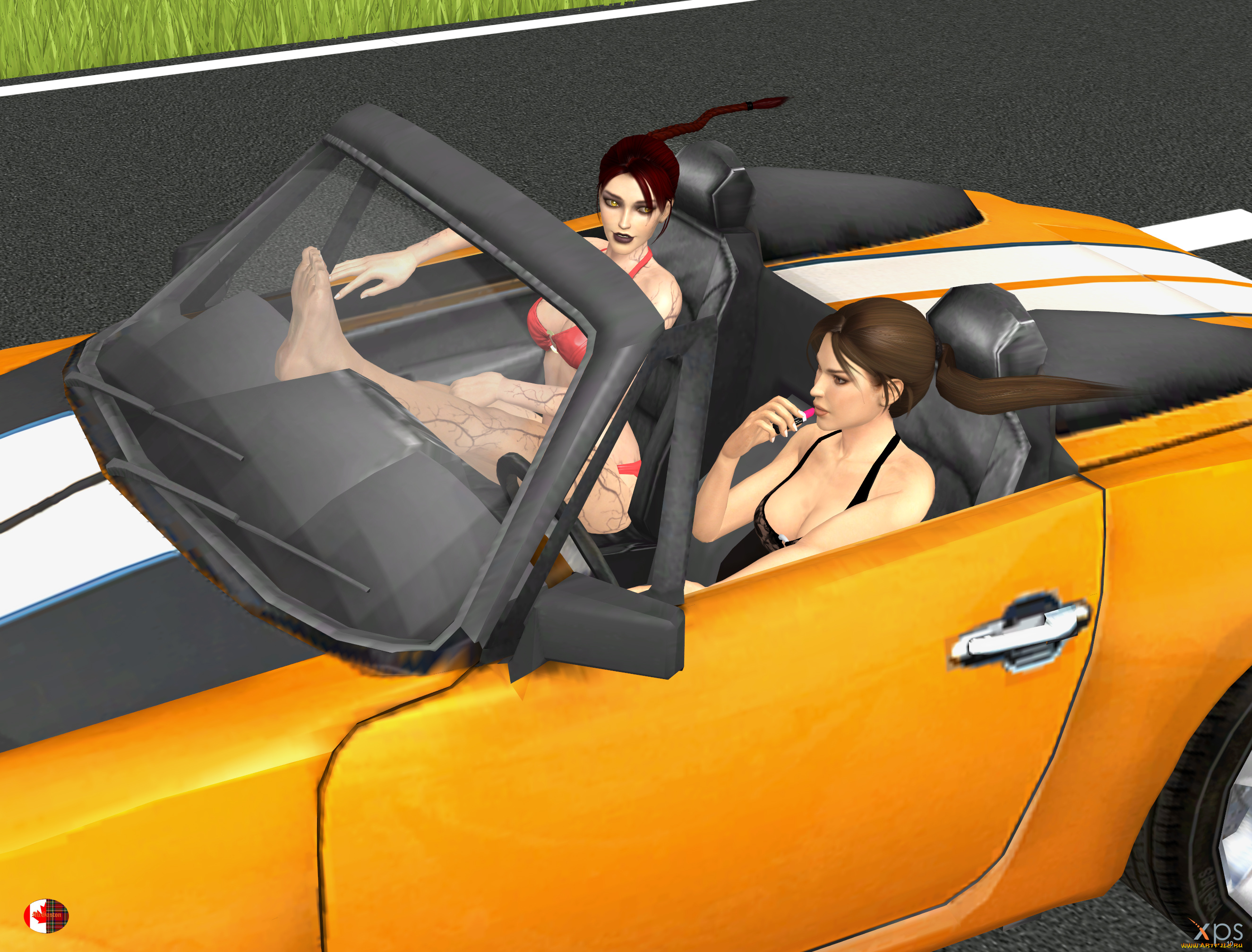 3д, графика, люди-авто, мото, , people-, car, , , moto, автомобиль, фон, девушки, взгляд