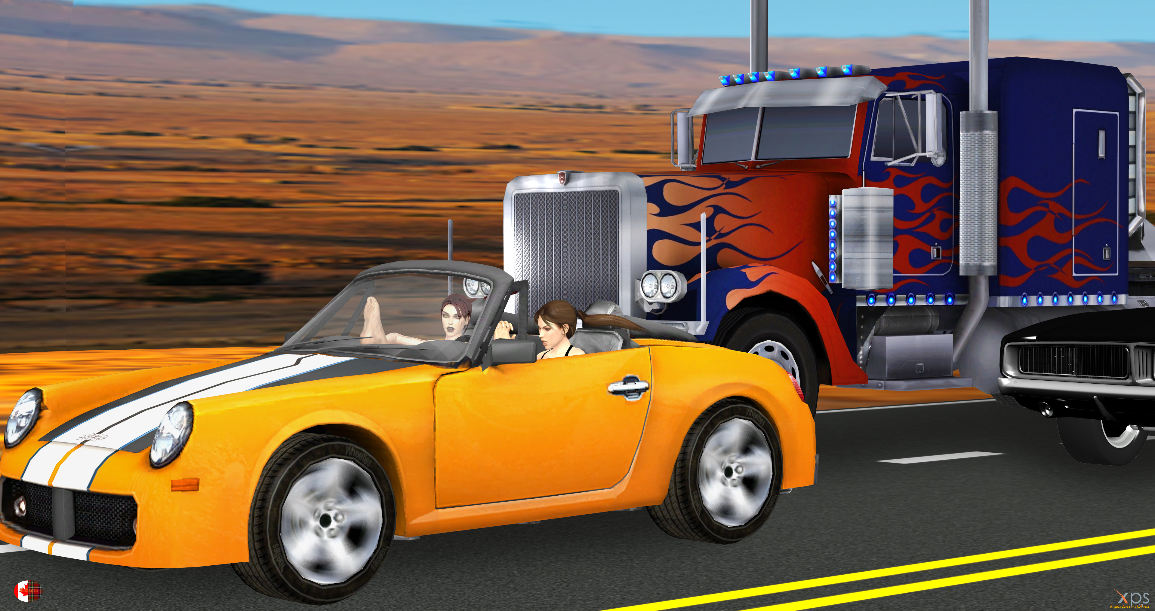 3д, графика, люди-авто, мото, , people-, car, , , moto, девушки, автомобиль, фон, взгляд