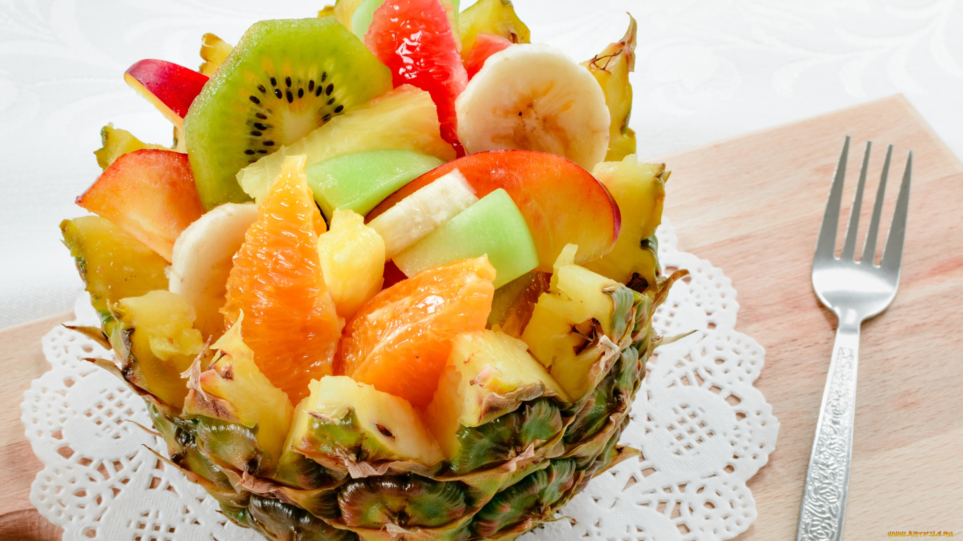 еда, мороженое, , десерты, апельсин, ананас, десерт, банан, яблоко, фруктовый, салат, киви