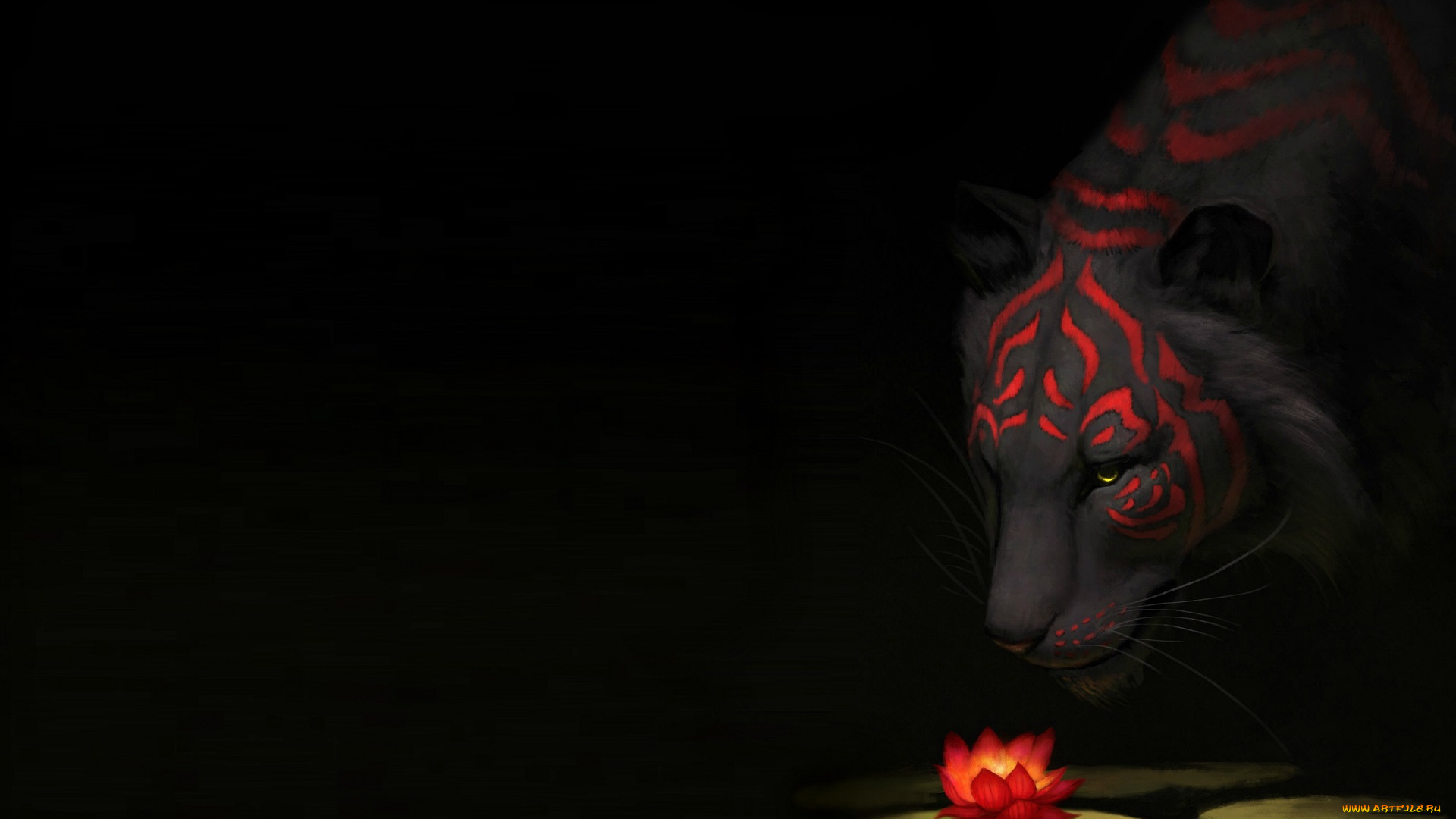 рисованное, животные, , тигры, тигр