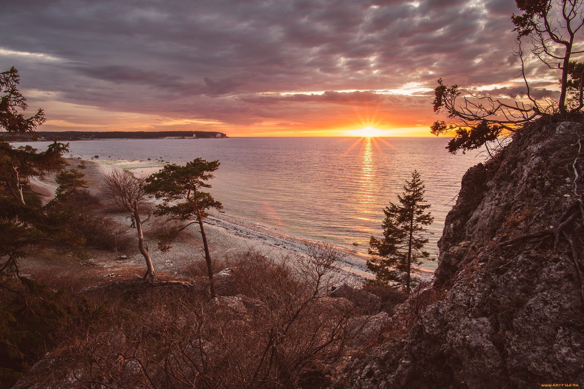 природа, побережье, простор