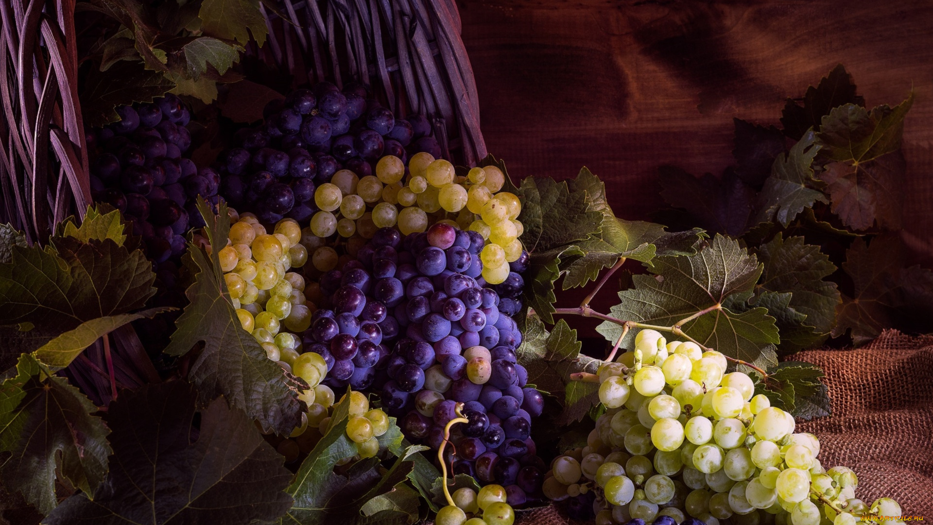 еда, виноград, гроздья