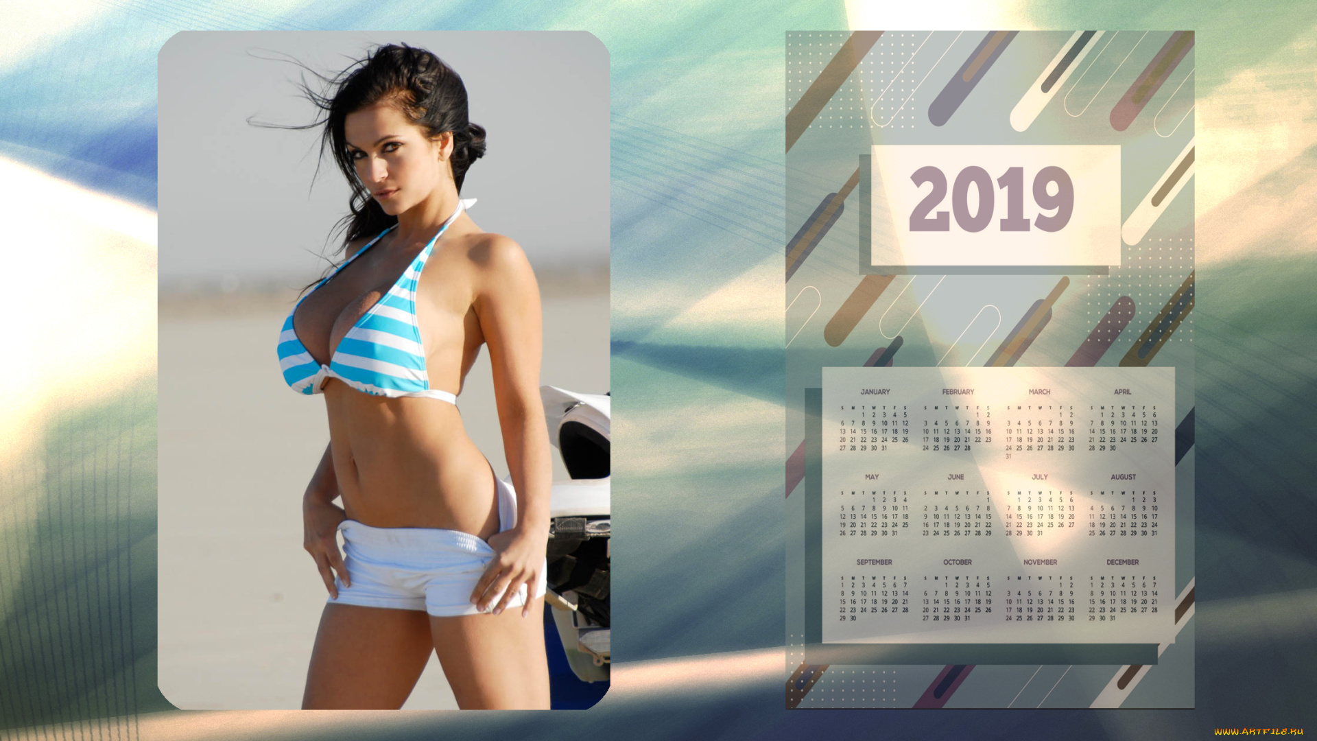 календари, девушки, взгляд, женщина