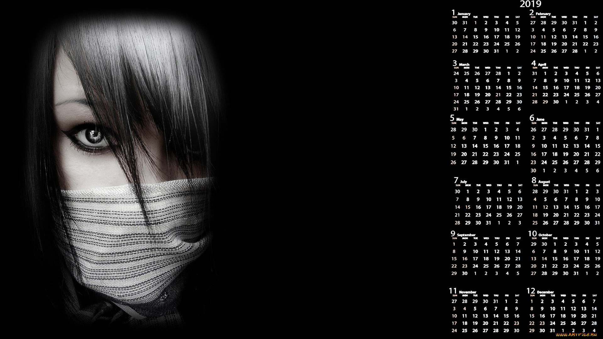 календари, фэнтези, повязка, девушка, взгляд, лицо