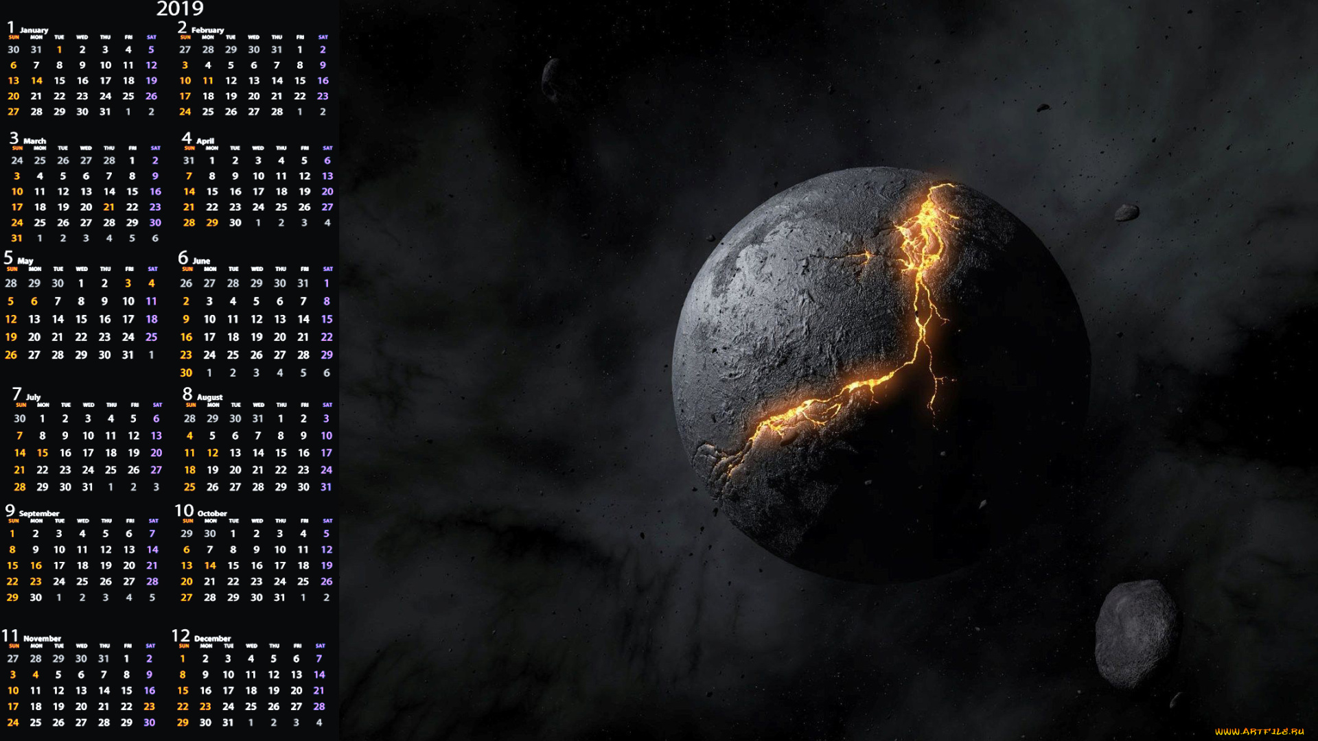 календари, компьютерный, дизайн, планета