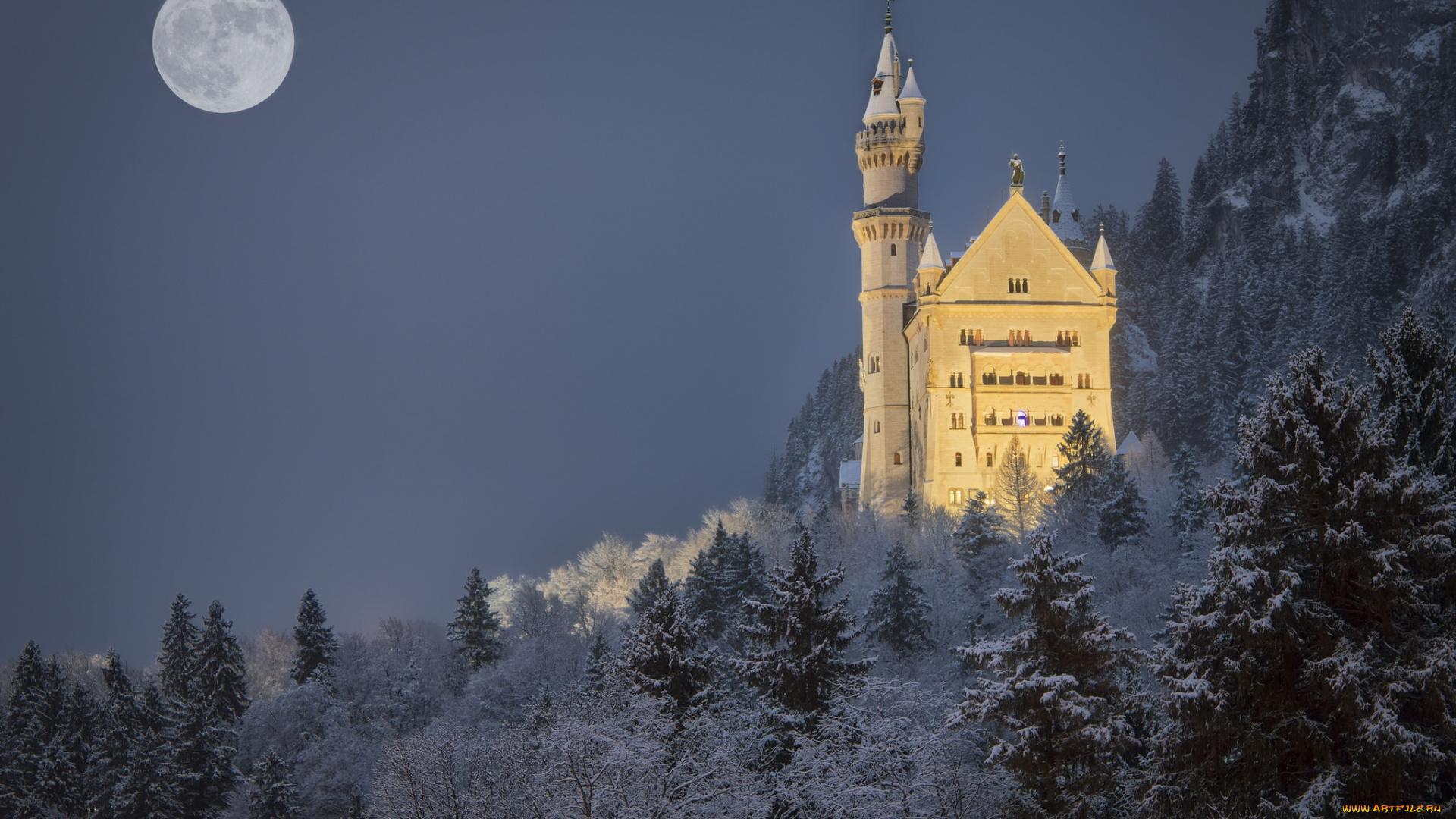neuschwanstein, castle, города, замок, нойшванштайн, , германия, простор