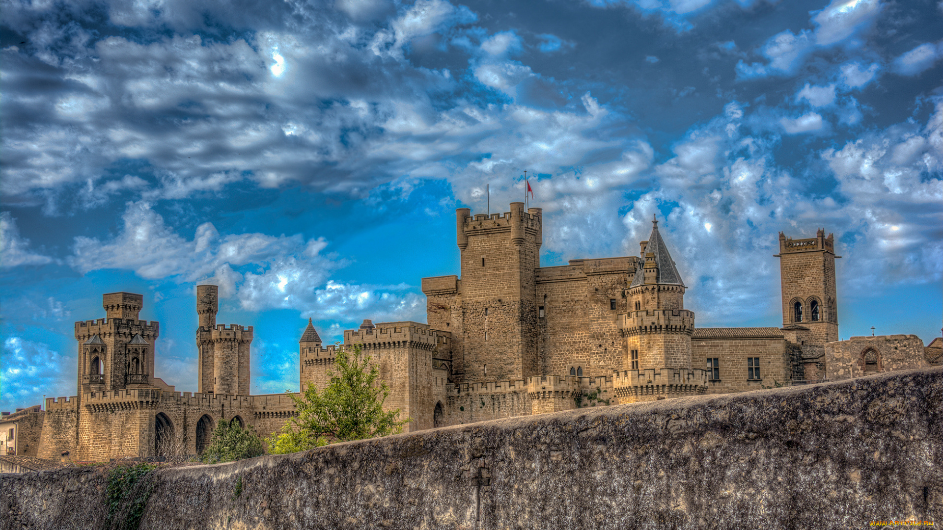 palacio, real, de, olite, -navarra-espa&, 241, города, замки, испании, простор