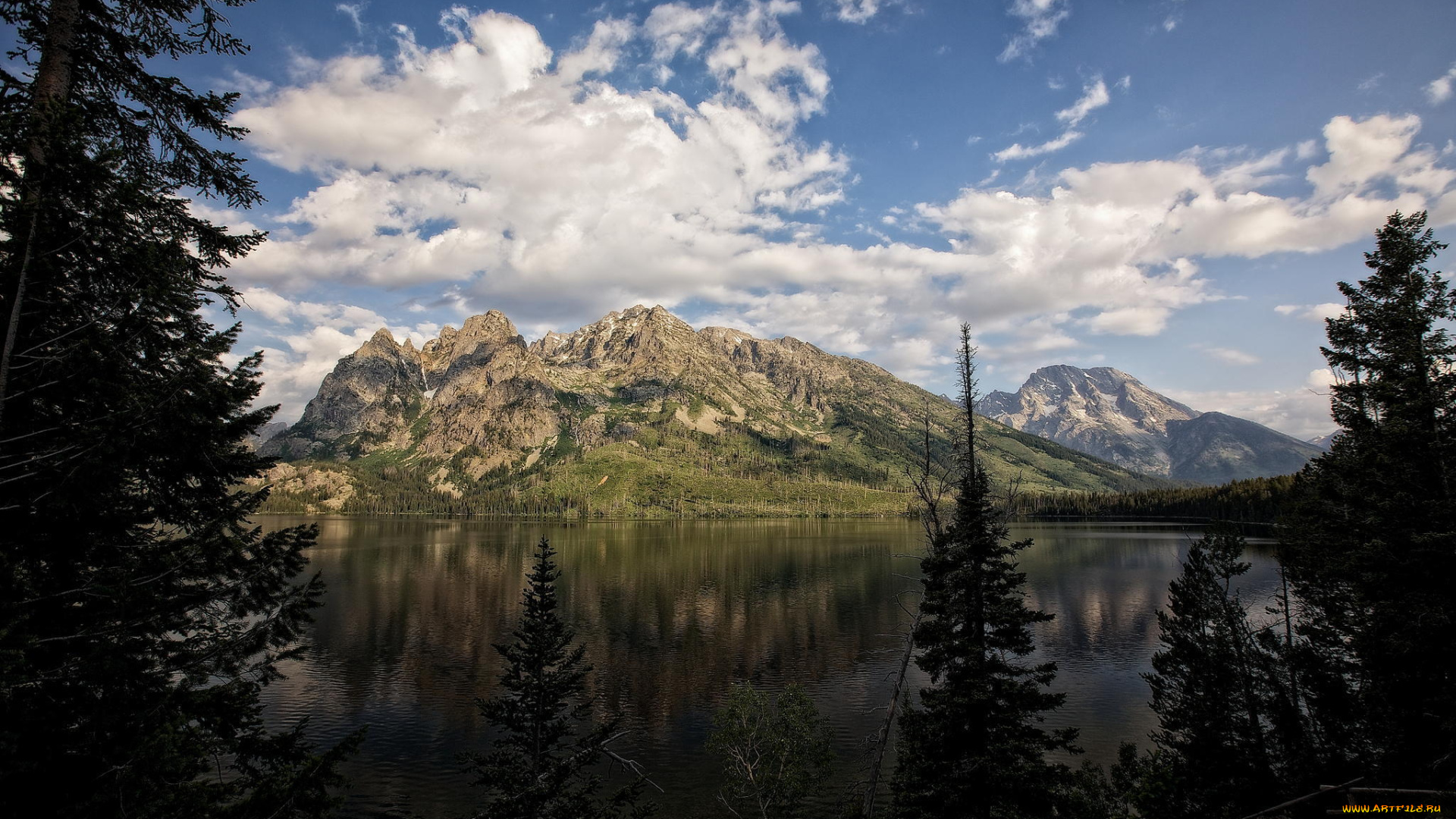 природа, реки, озера, небо, горы, озеро, лес, облака