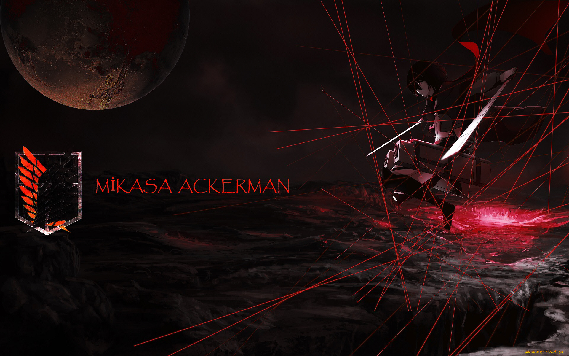 аниме, shingeki, no, kyojin, микаса