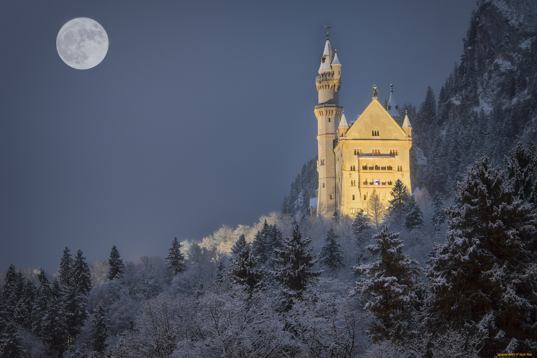 neuschwanstein, castle, города, замок, нойшванштайн, , германия, простор