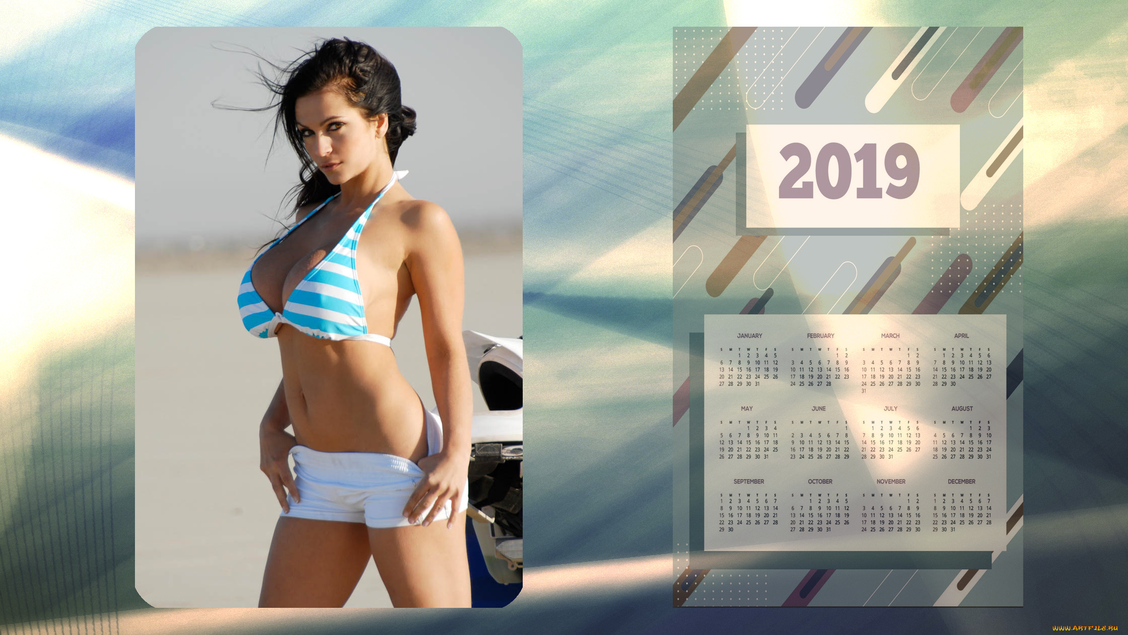 календари, девушки, взгляд, женщина