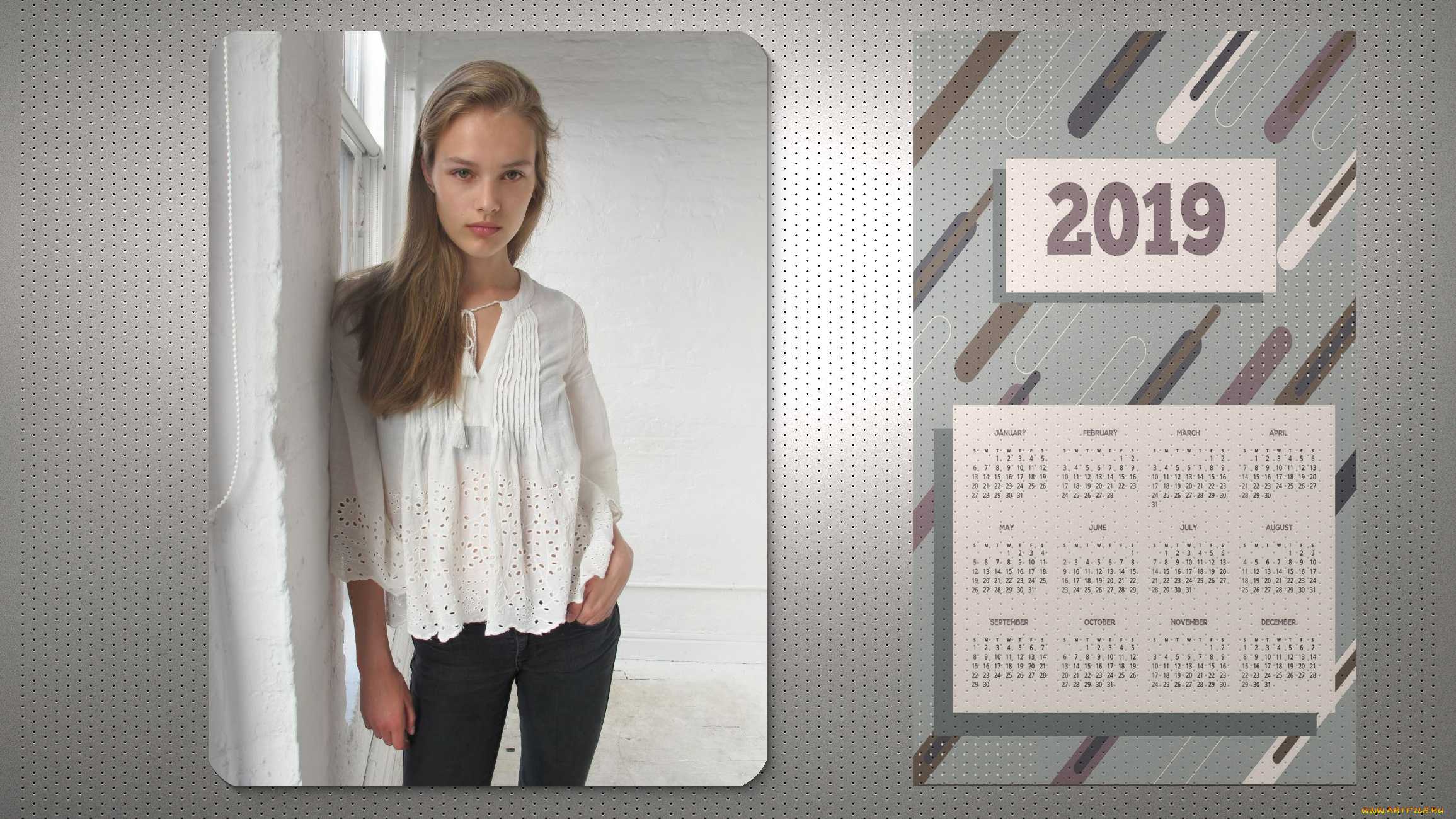 календари, девушки, взгляд, женщина