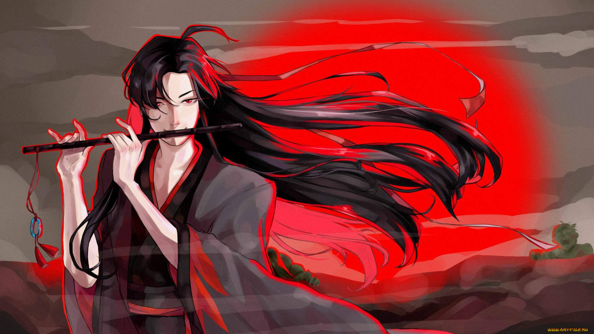 аниме, mo, dao, zu, shi, вэй, усянь, флейта