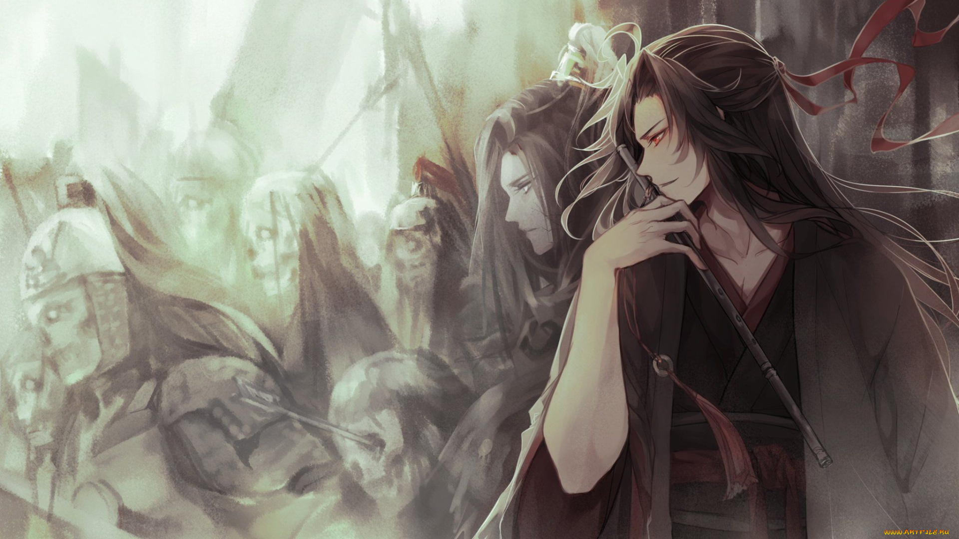 аниме, mo, dao, zu, shi, вэй, усянь, флейта, духи