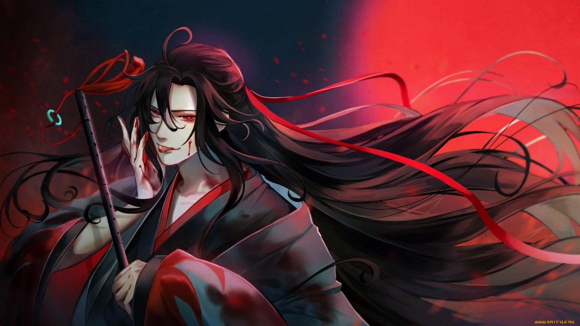 аниме, mo, dao, zu, shi, вэй, усянь, флейта, кровь