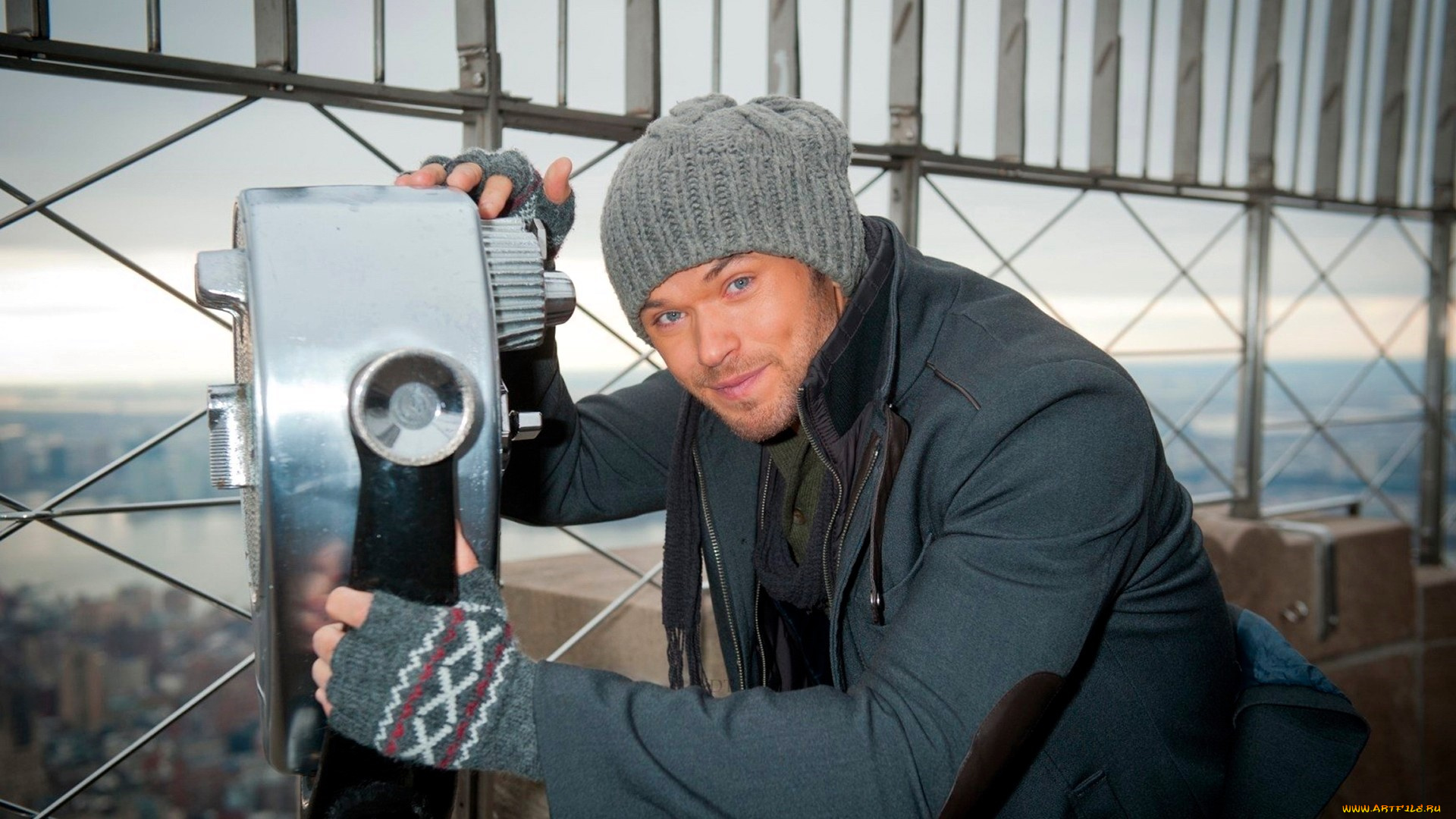 мужчины, -unsort, парень, шапка, куртка, перчатки, бинокль