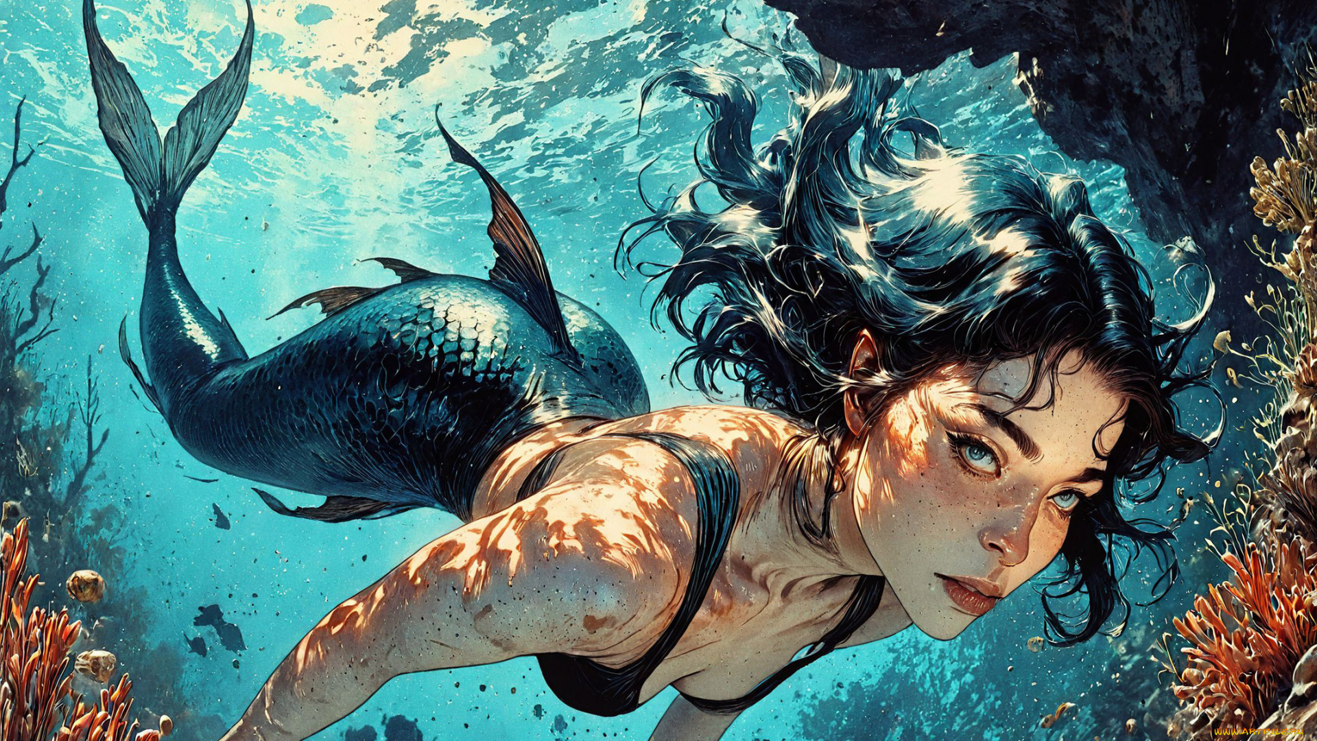 фэнтези, русалки, нейросети, графика, нейроарт, ai, art, нейронные, сети, рисунки, нейро, искусство, нейрографика, graphics, neuroart, neural, networks, drawings, neuro, neurography