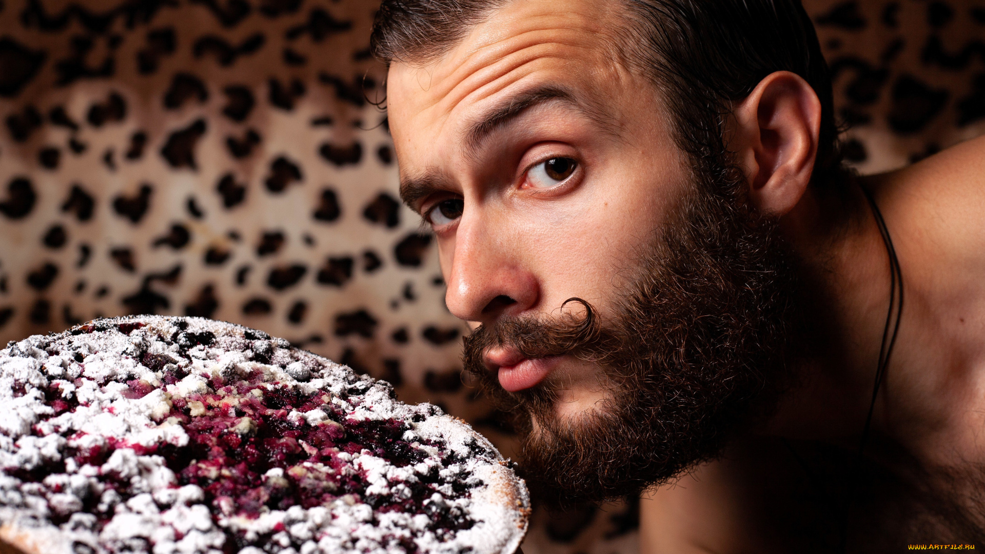 мужчины, -unsort, лицо, усы, борода, пирог