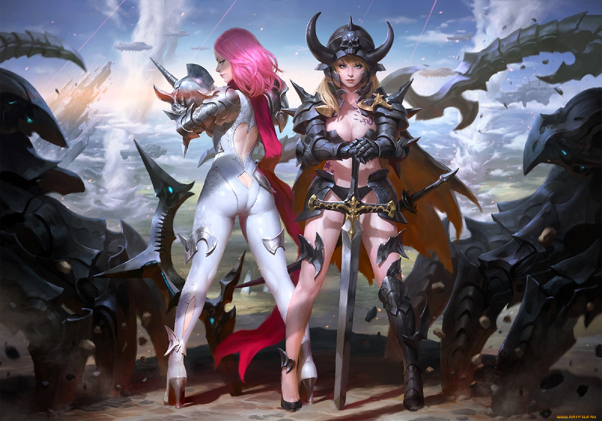 видео, игры, ---другое, девушки, персонажи, шлем, оружие