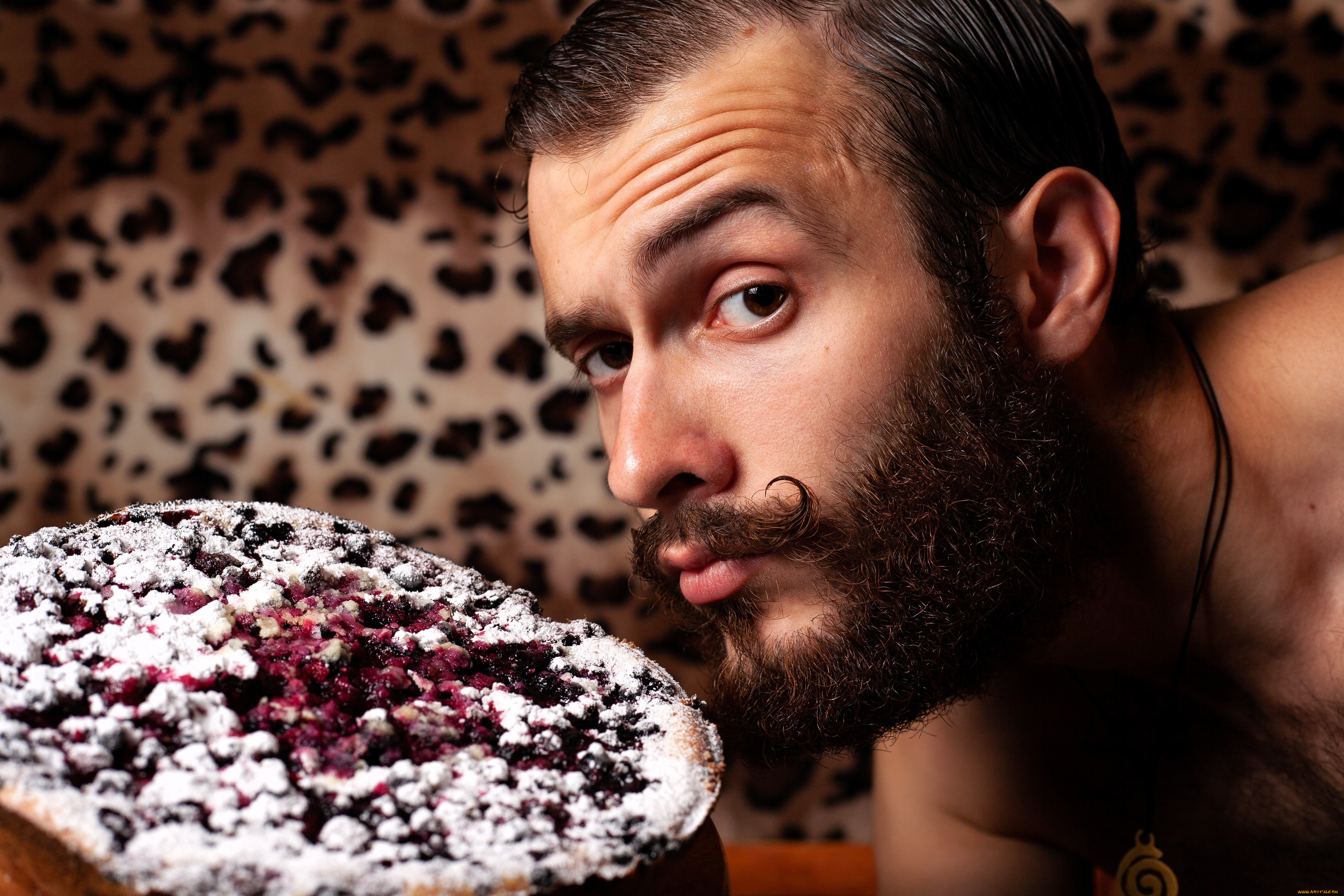 мужчины, -unsort, лицо, усы, борода, пирог