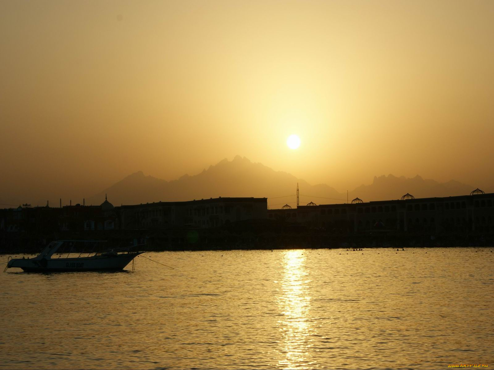 закат, хургада, египет, города, пейзажи