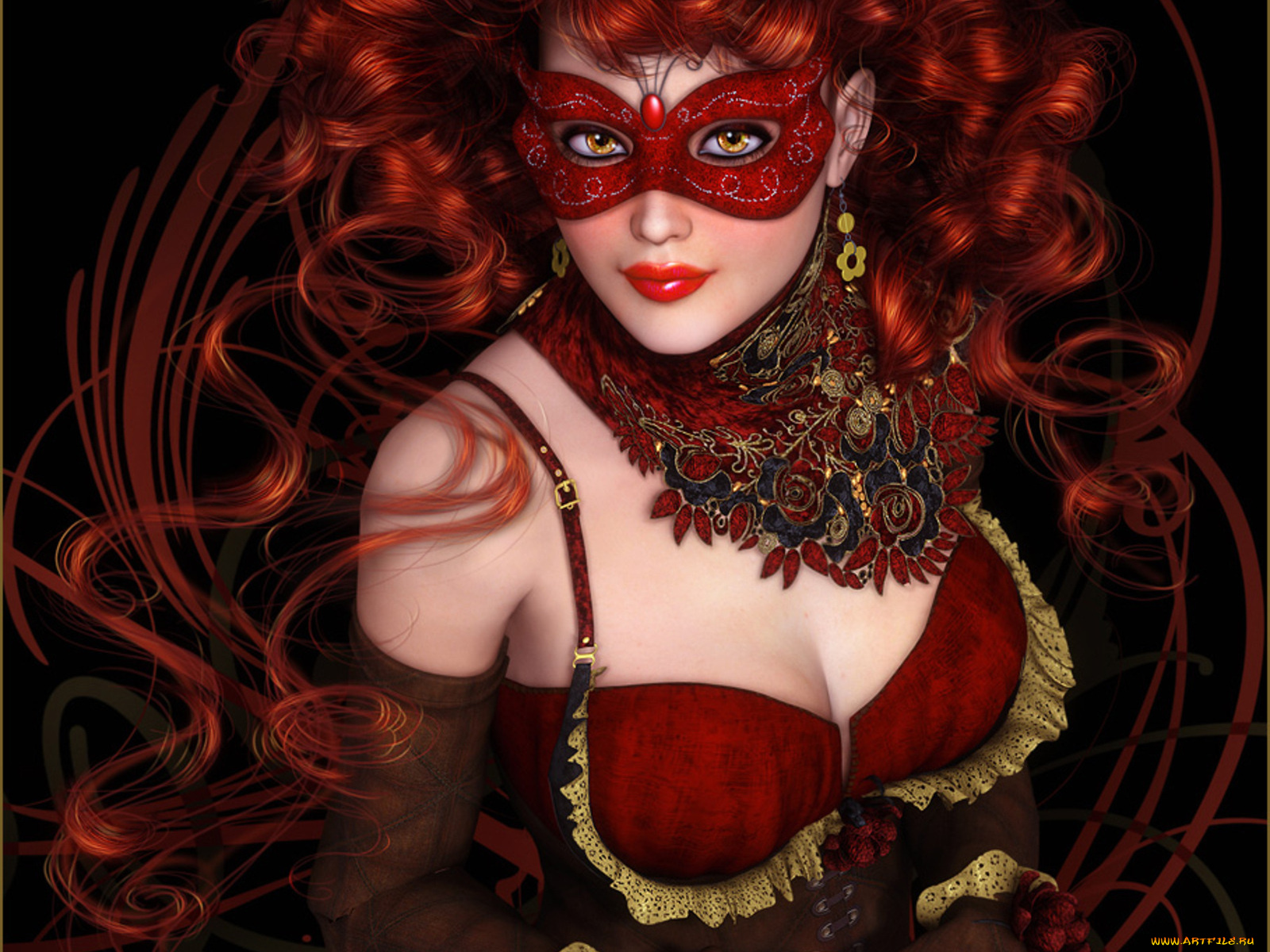 3д, графика, people, люди, маска, девушка