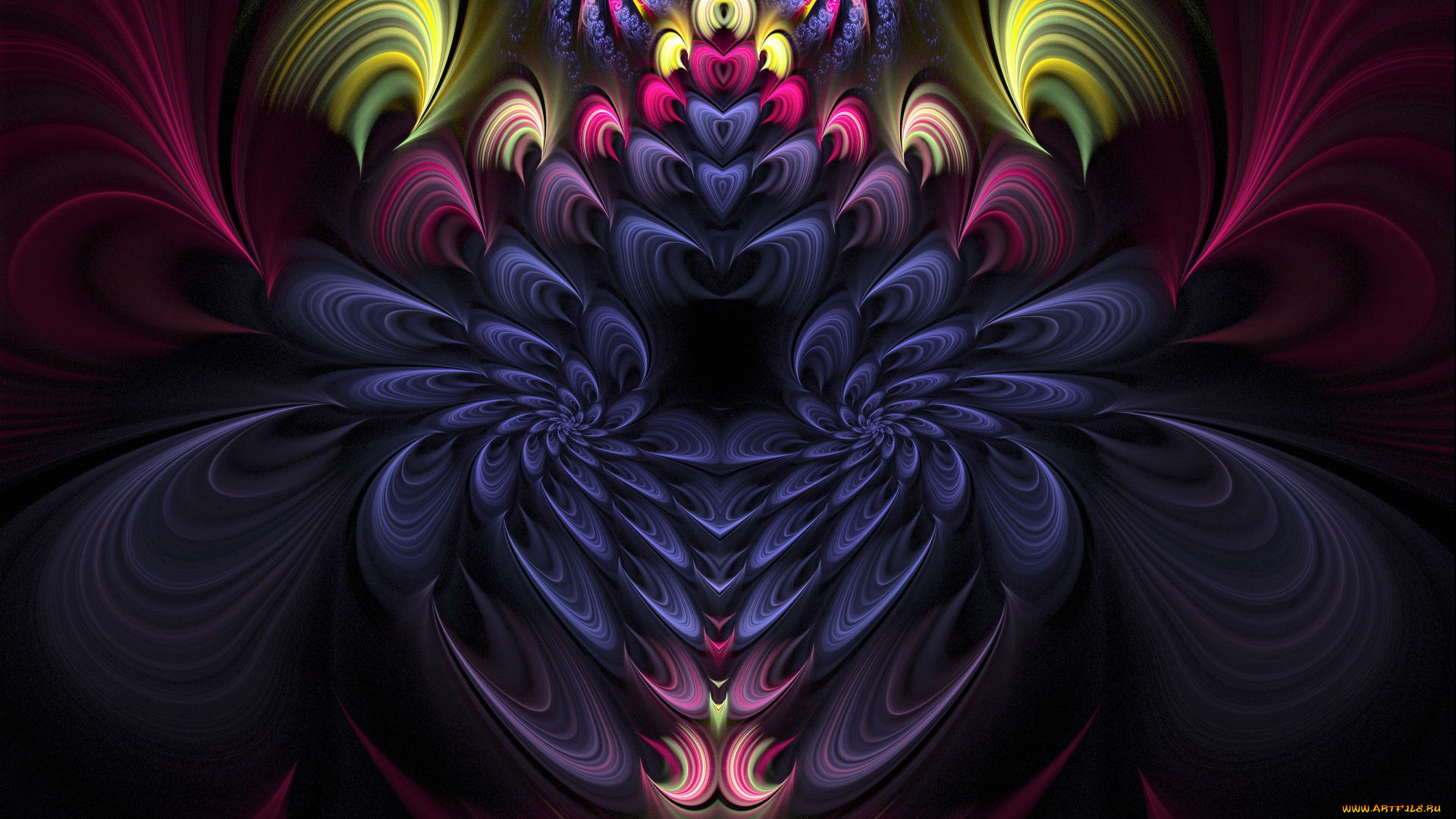 3д, графика, fractal, фракталы, абстракция, узор, фон, тёмный