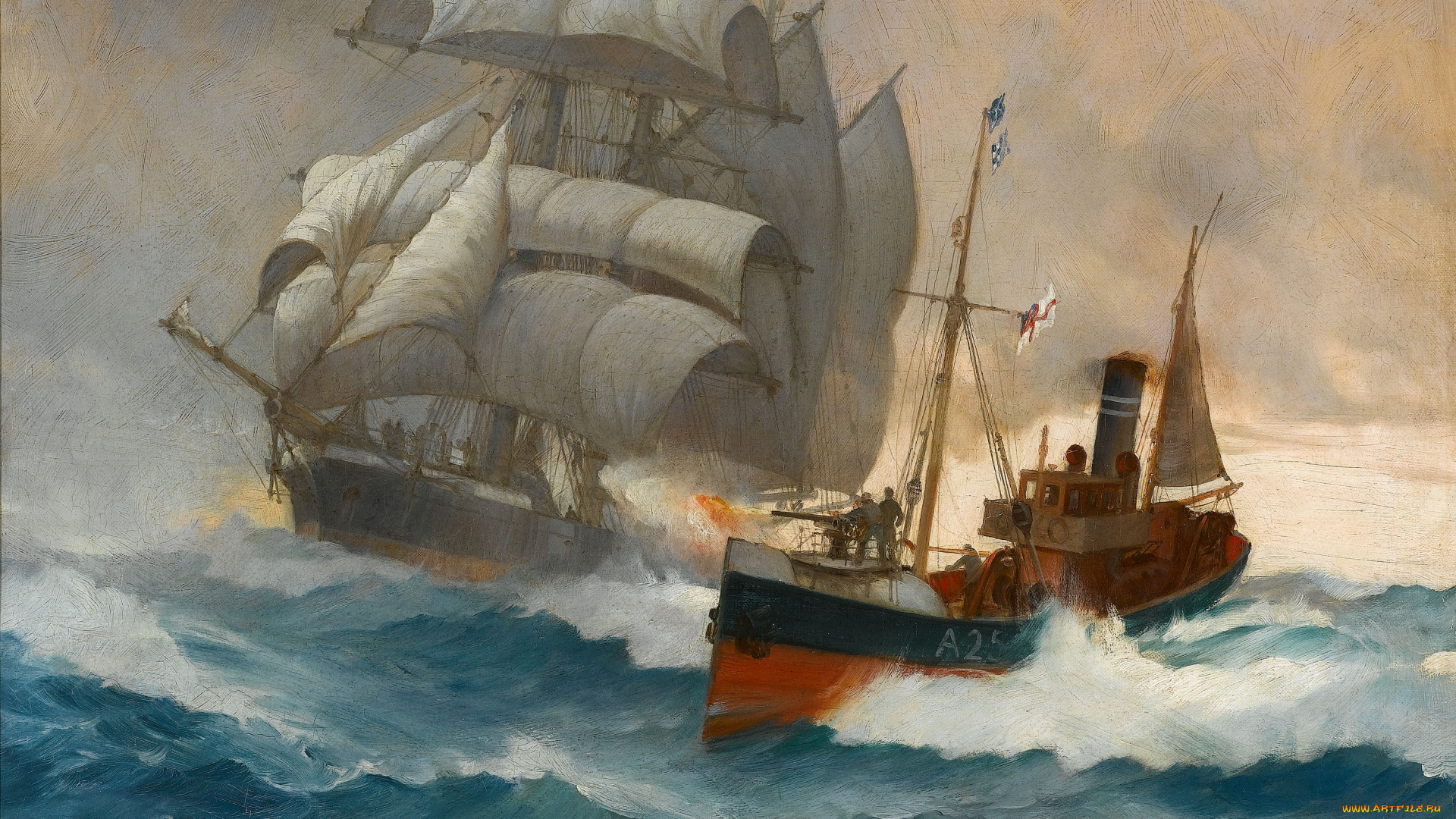 montague, dawson, рисованные, парусник, море