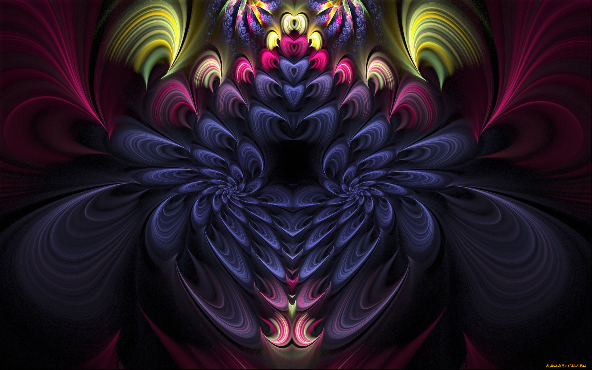 3д, графика, fractal, фракталы, абстракция, узор, фон, тёмный