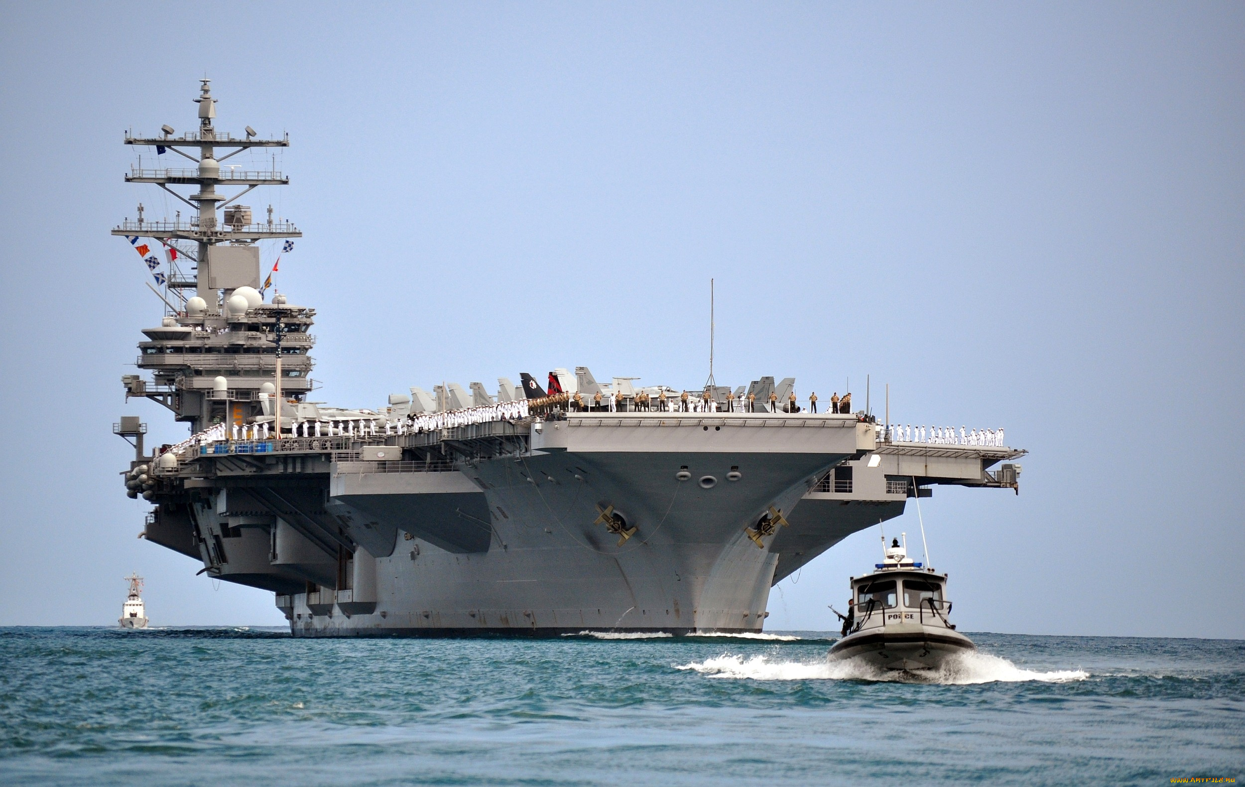 корабли, разные, вместе, большой, самолеты