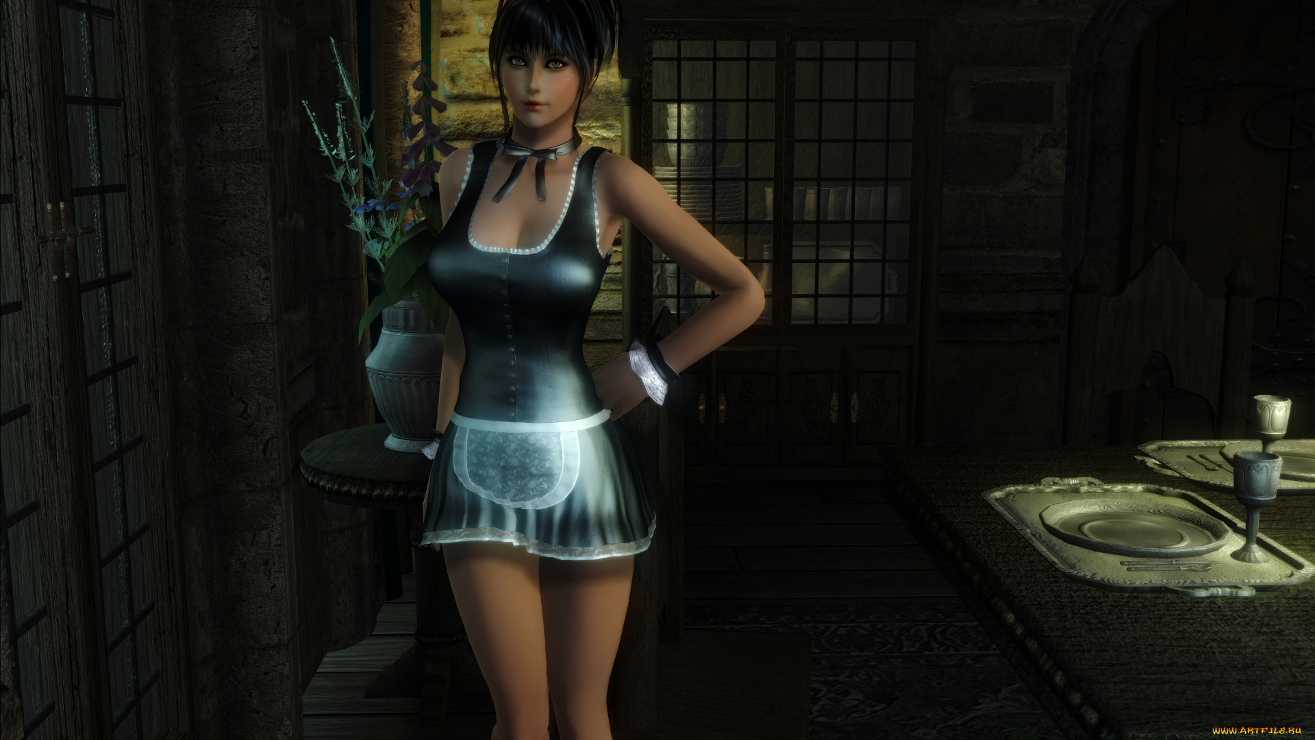 3д, графика, people, люди, девушка, стол