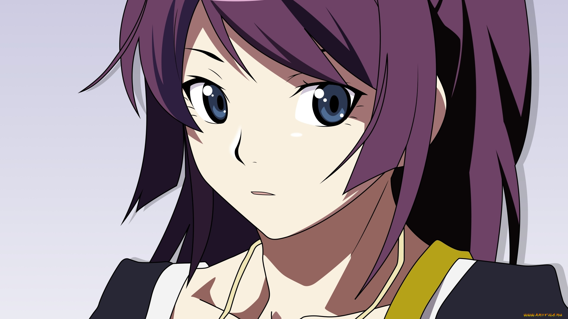 аниме, bakemonogatari, девушка, взгляд, senjougahara, hitagi, платье