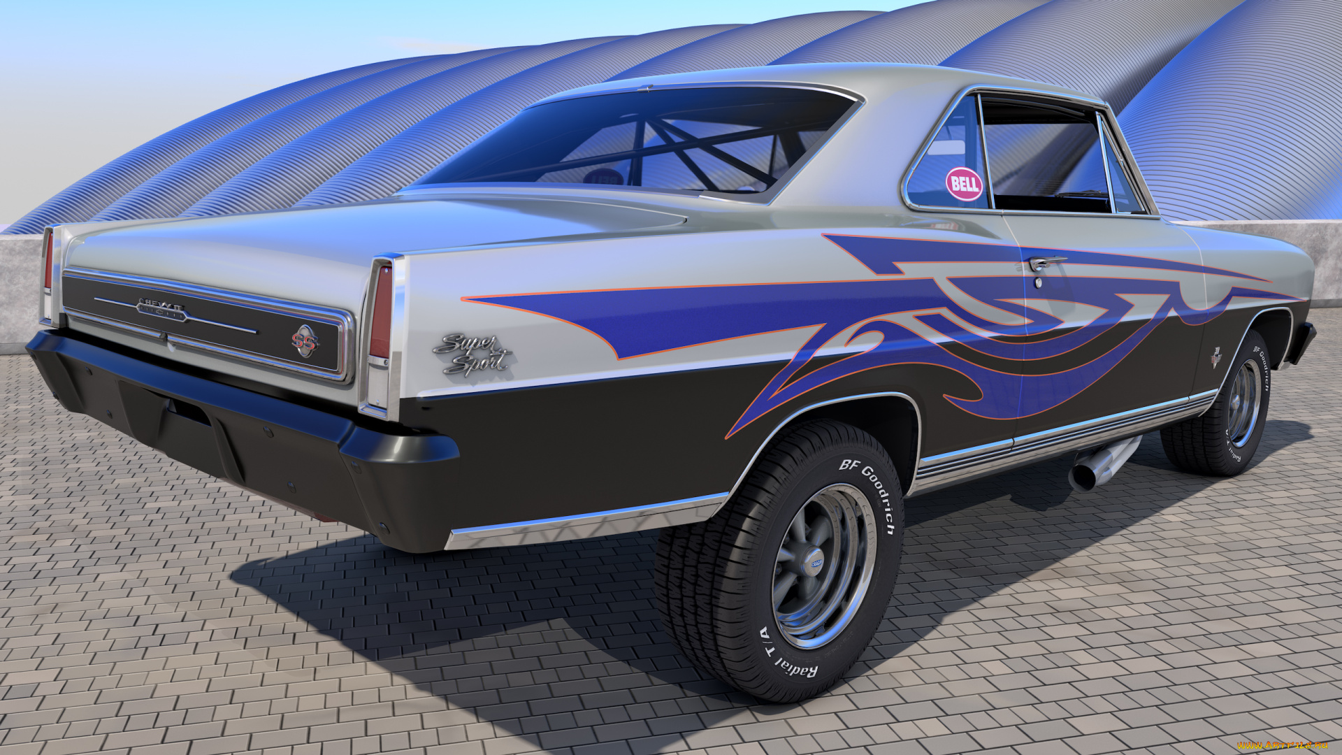 автомобили, 3д, 1966, chevy