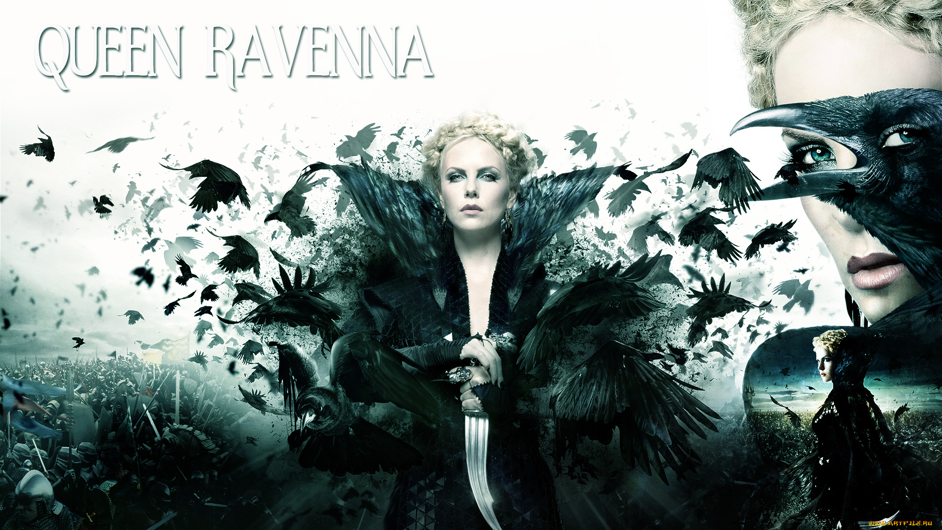 кино, фильмы, snow, white, and, the, huntsman, королева, актриса, charlize, theron, кинжал, вороны, равенна