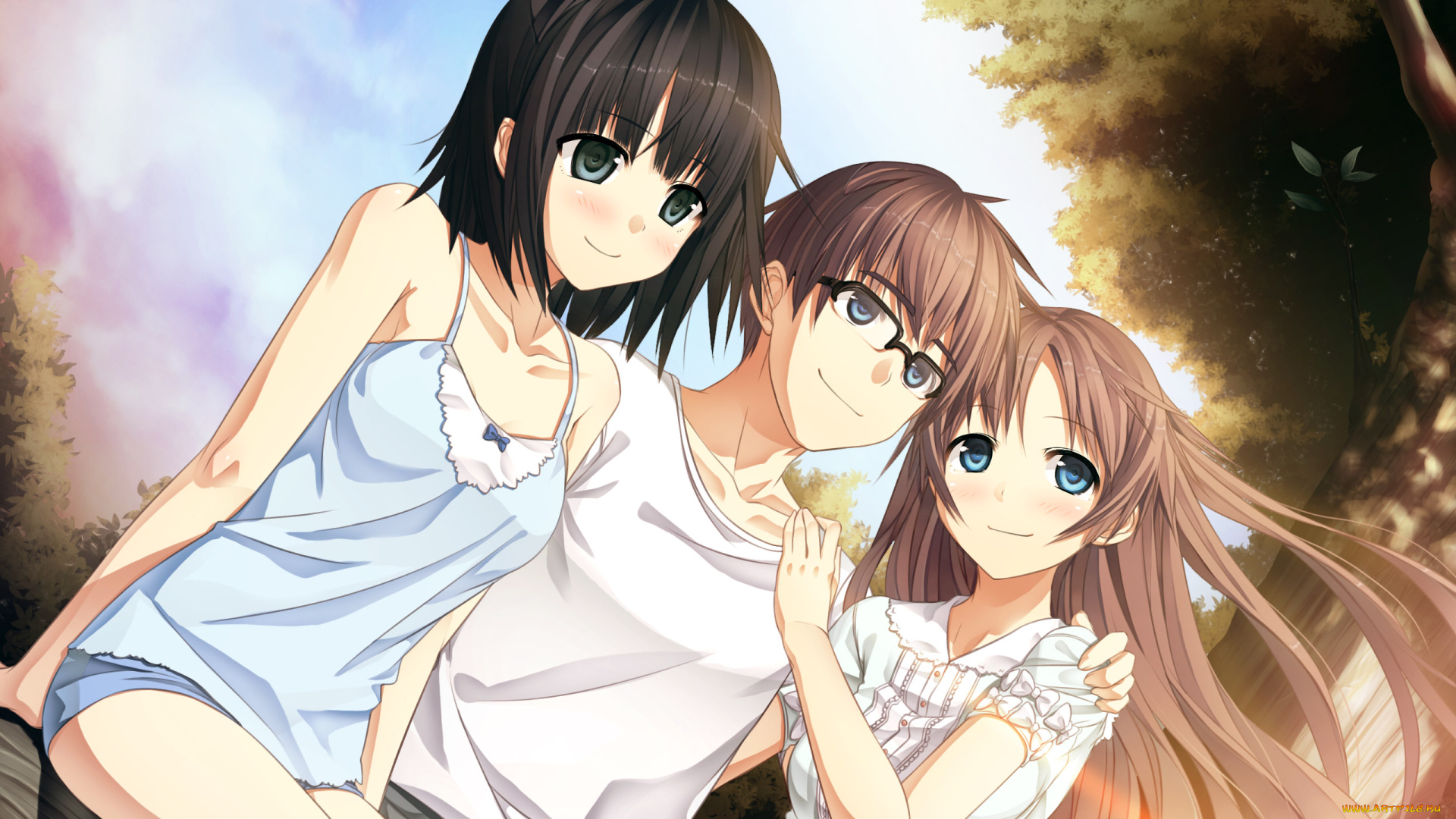 monobeno, аниме, парень, девушки