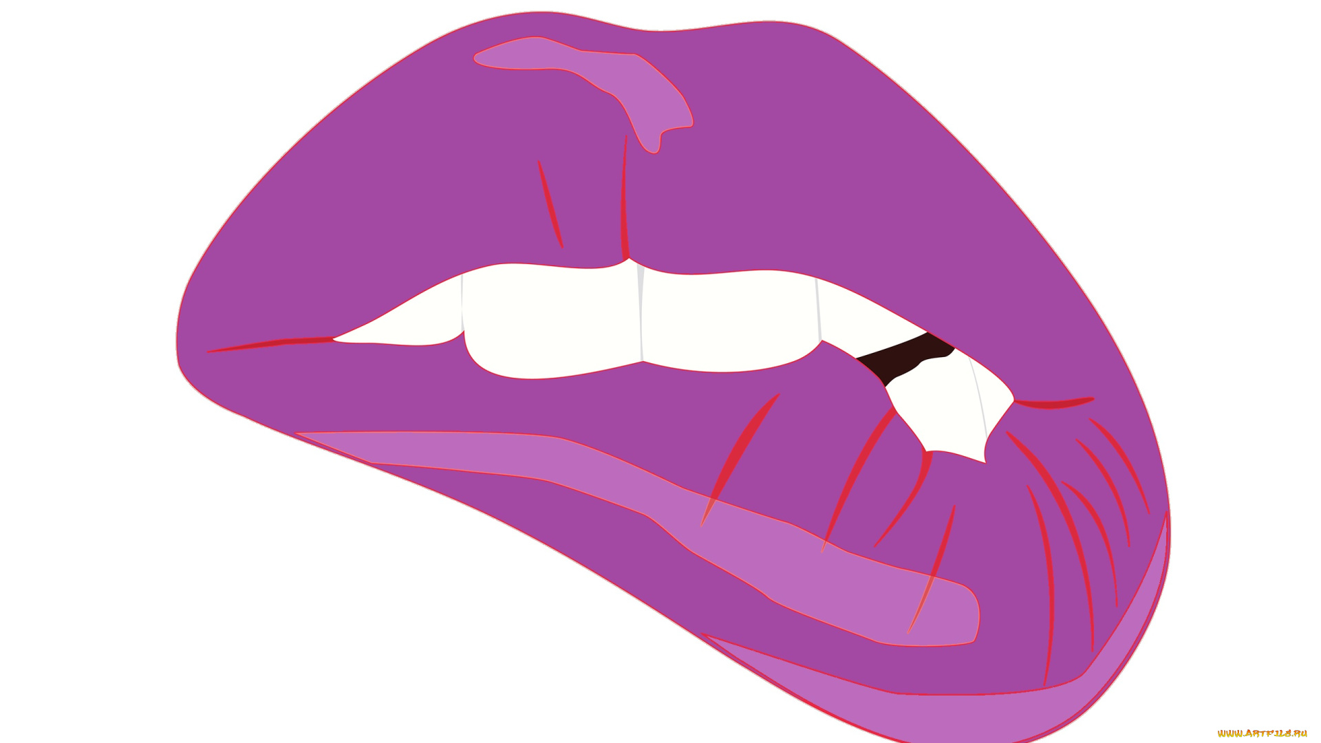 рисованные, минимализм, губы