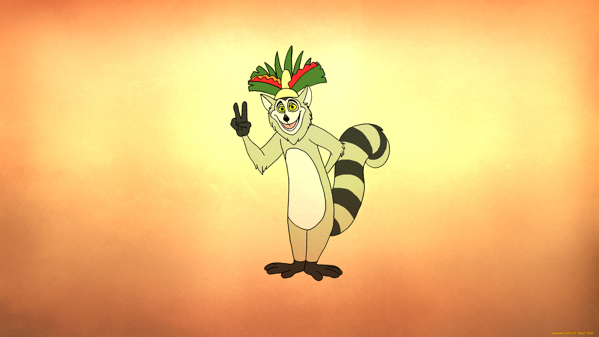 рисованные, минимализм, светлый, фон, жест, хвост, кошачий, лемур, король, джулиан