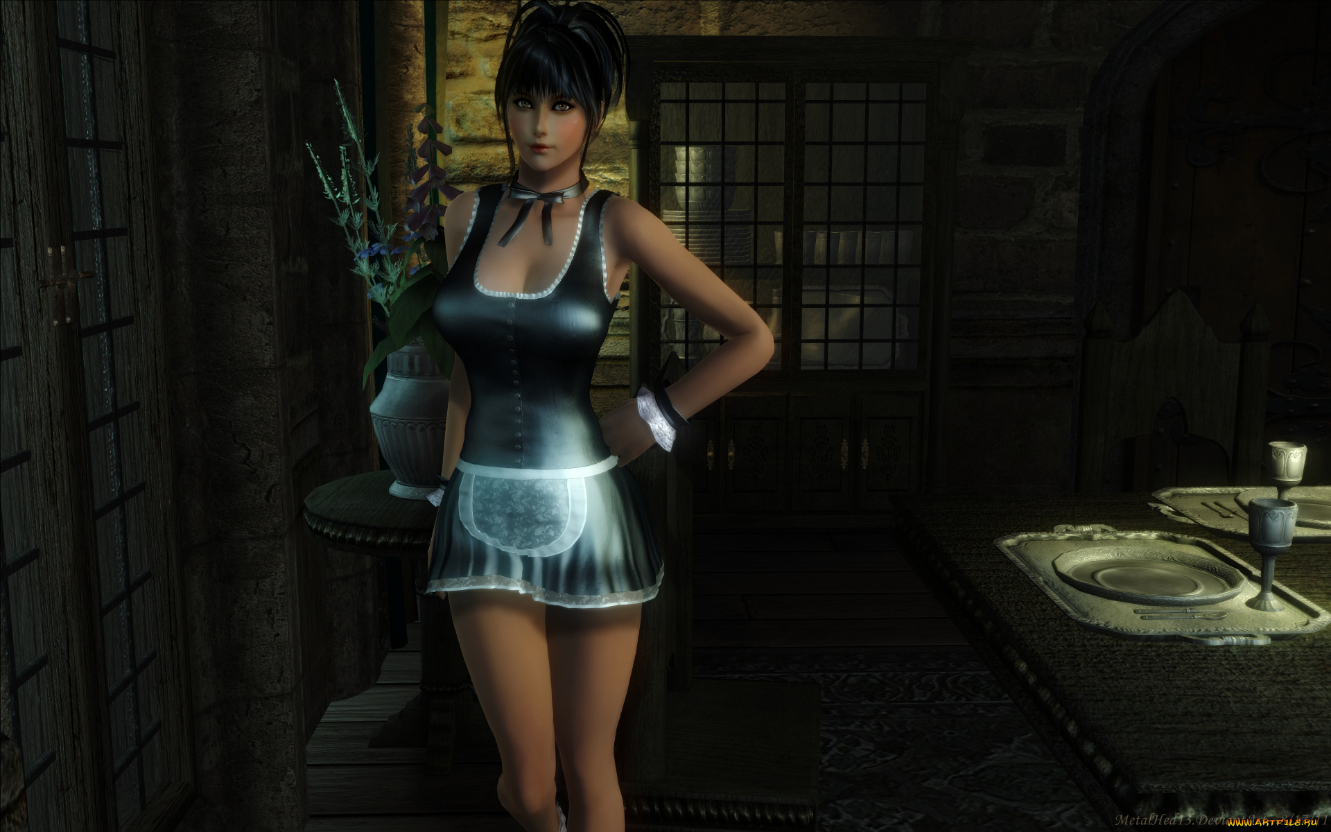 3д, графика, people, люди, девушка, стол