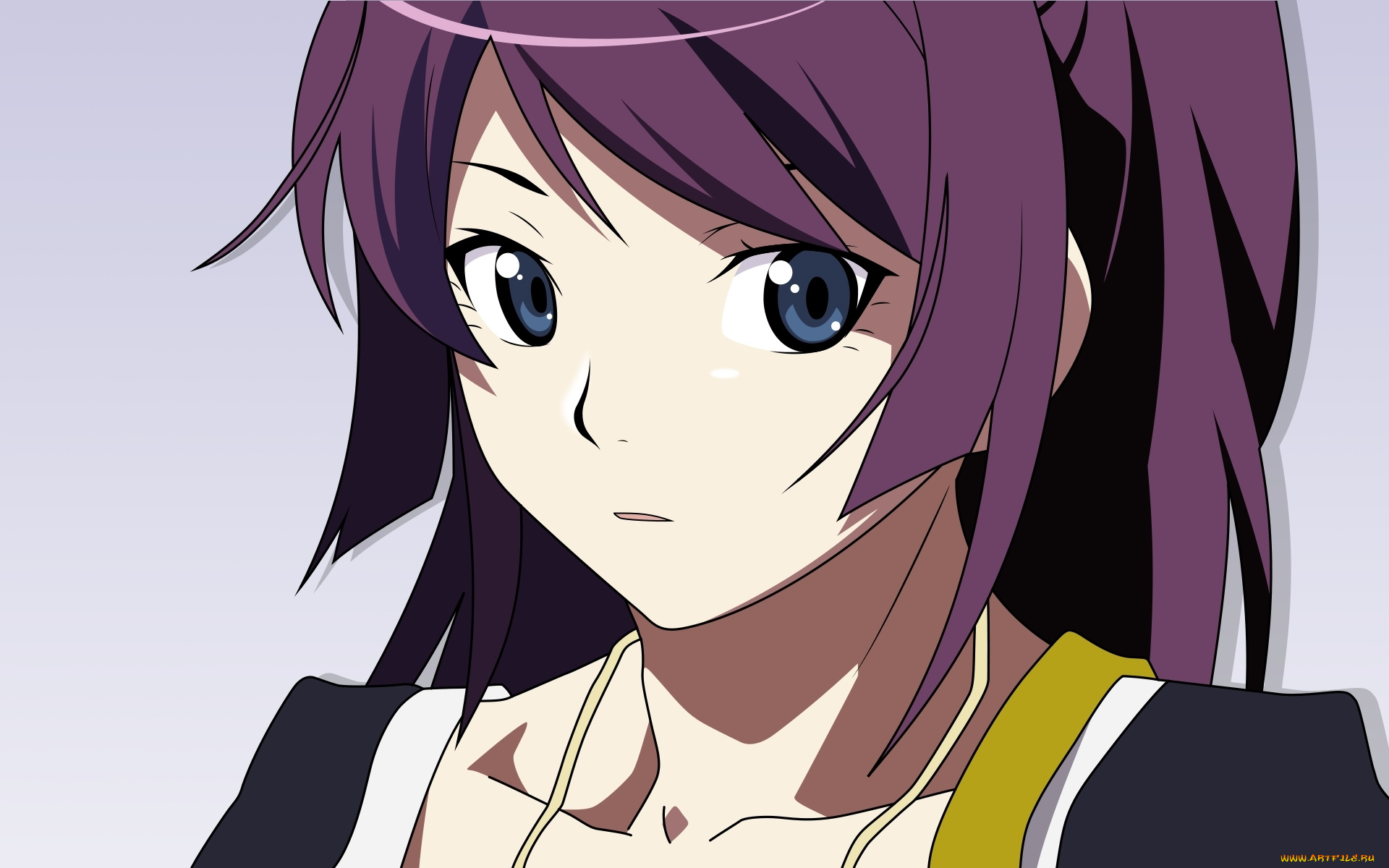 аниме, bakemonogatari, девушка, взгляд, senjougahara, hitagi, платье