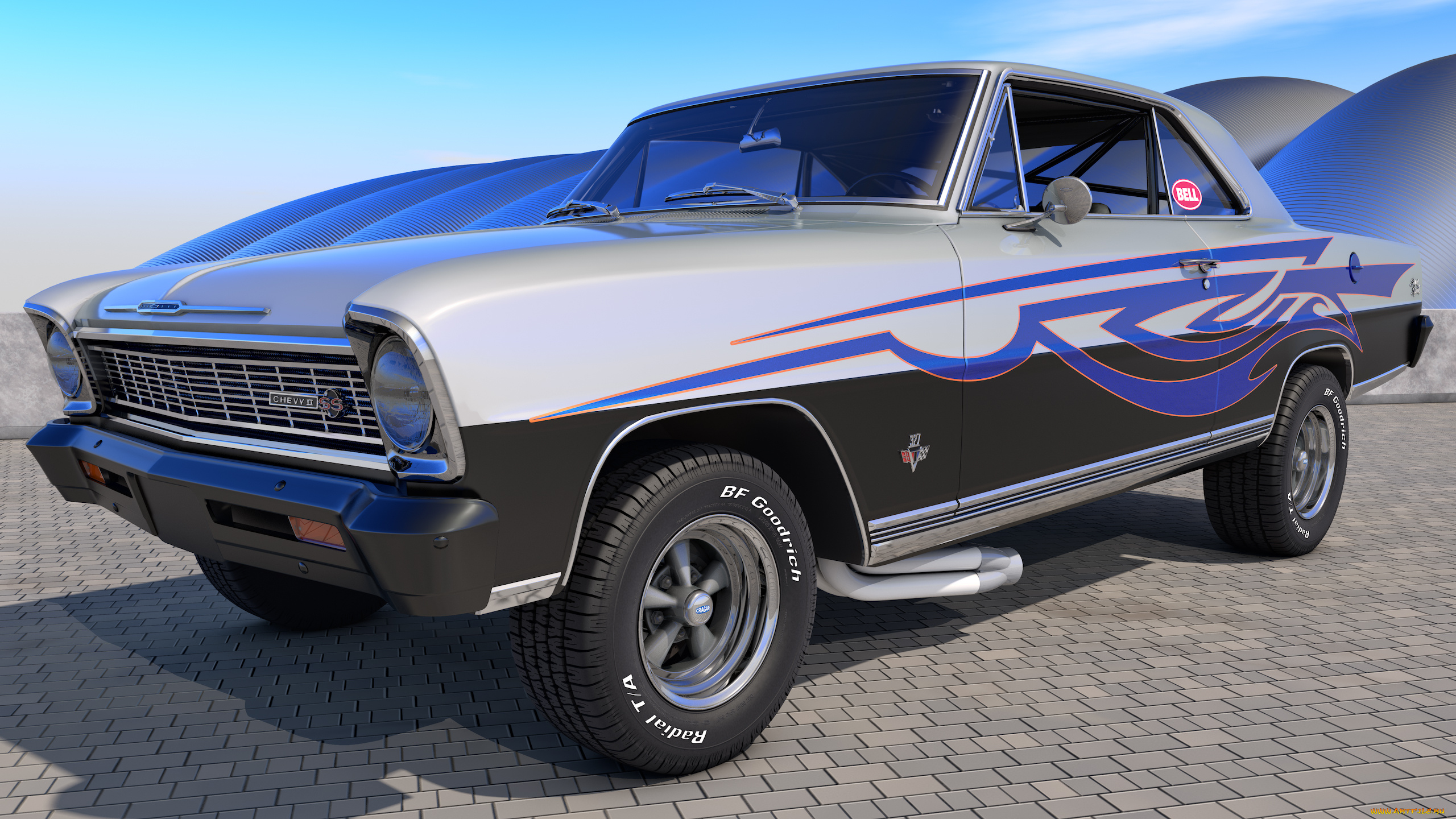 автомобили, 3д, 1966, chevy