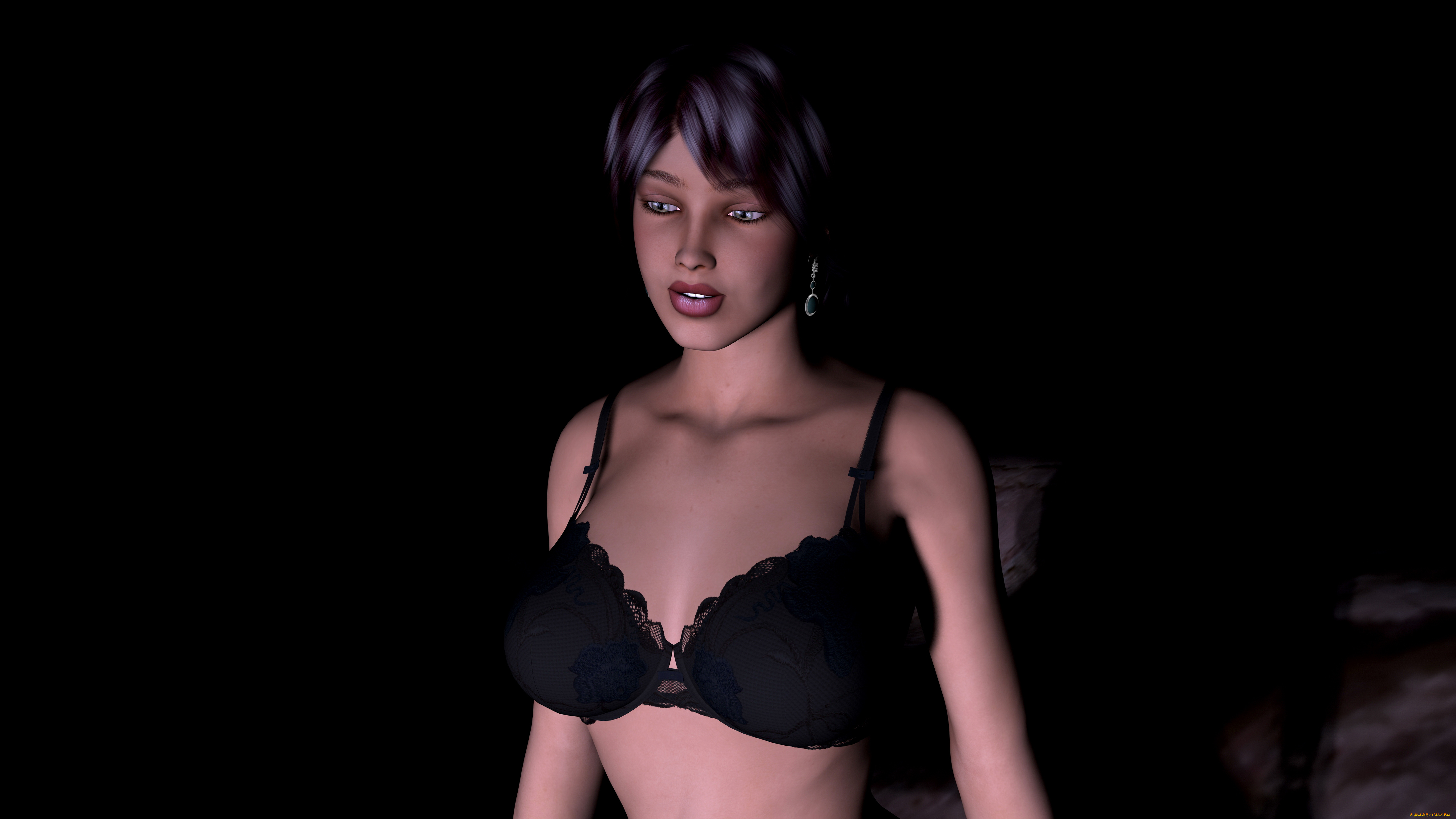 3д, графика, people, люди, лифчик, девушка