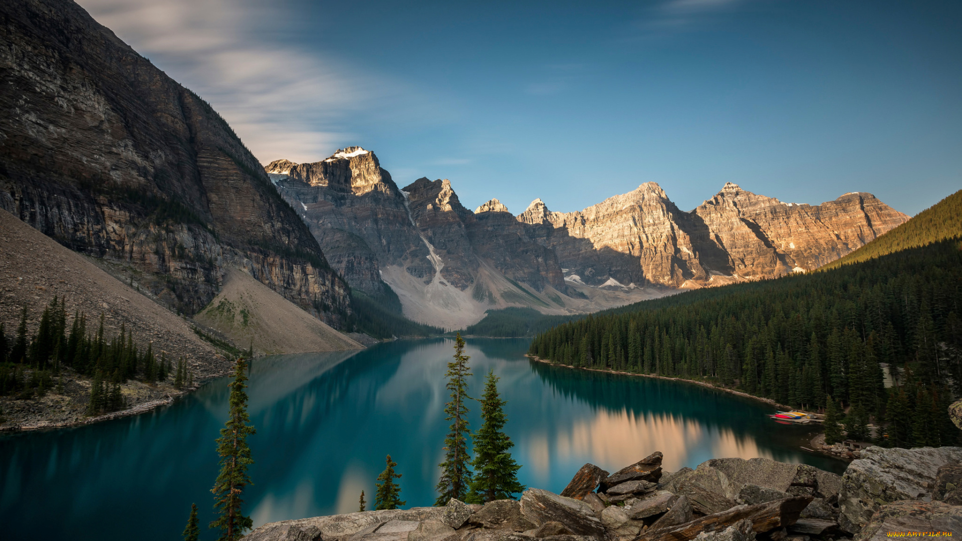 природа, реки, озера, канада, alberta, moraine, lake