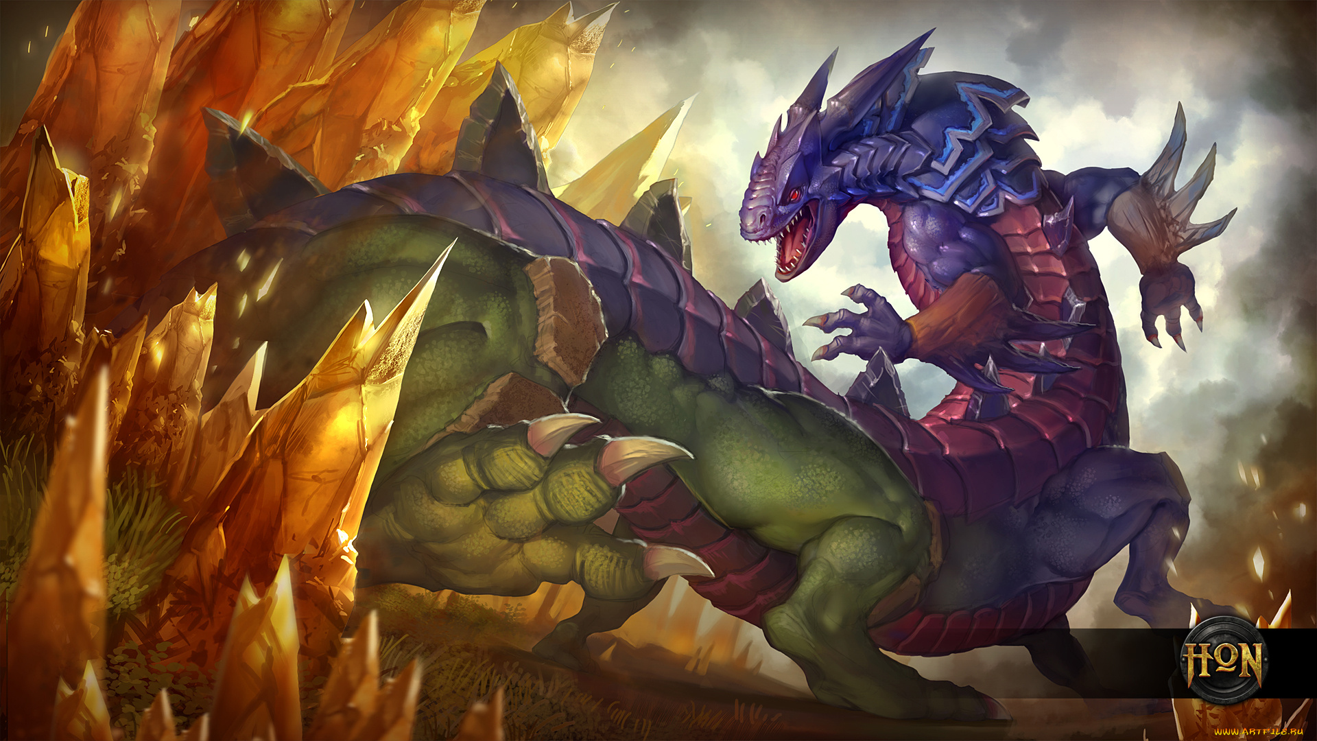 видео, игры, heroes, of, newerth, heroes, of, newerth, арт, ящерица, хамелеон, basilisk