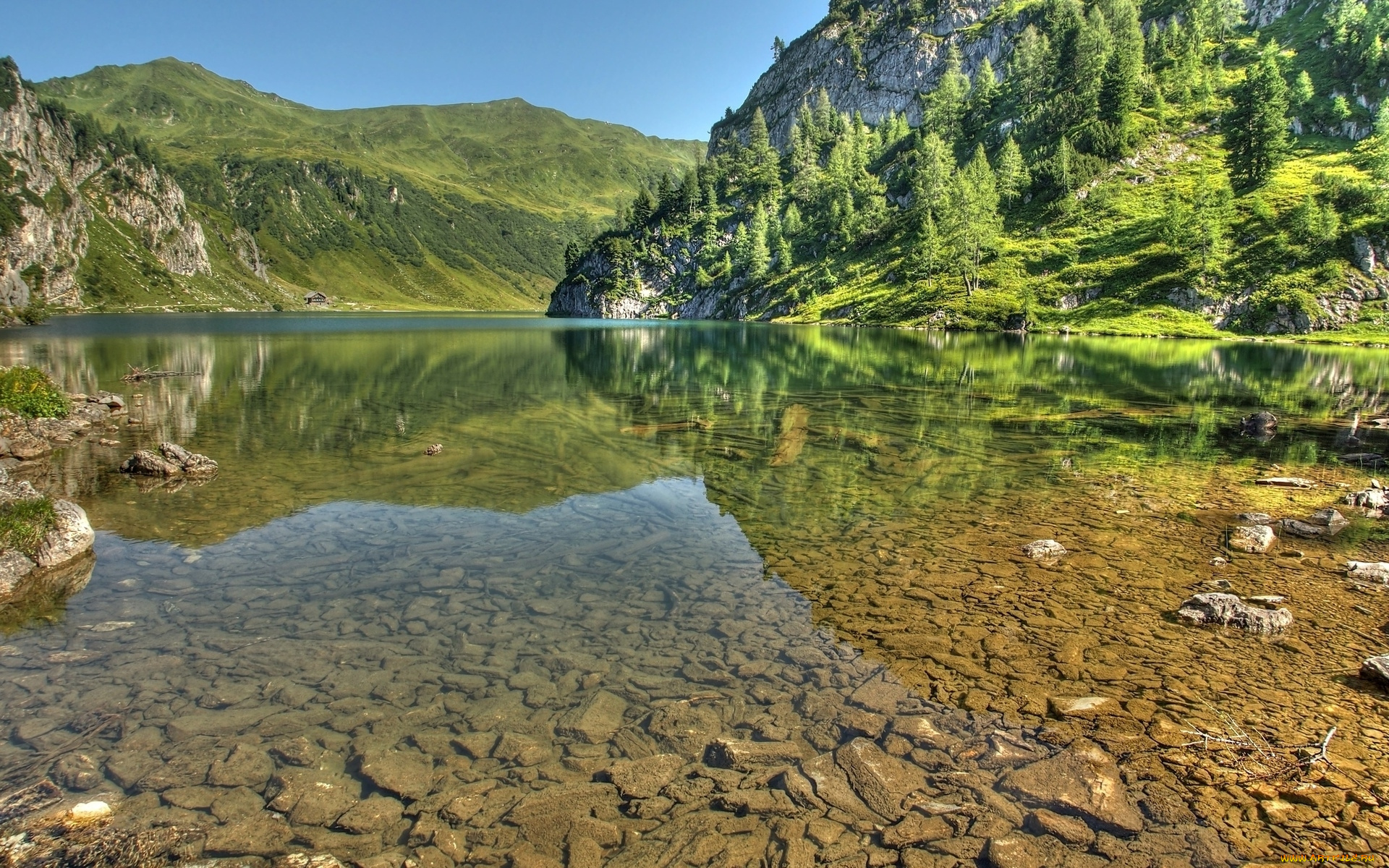 природа, реки, озера, деревья, река, камни, горы