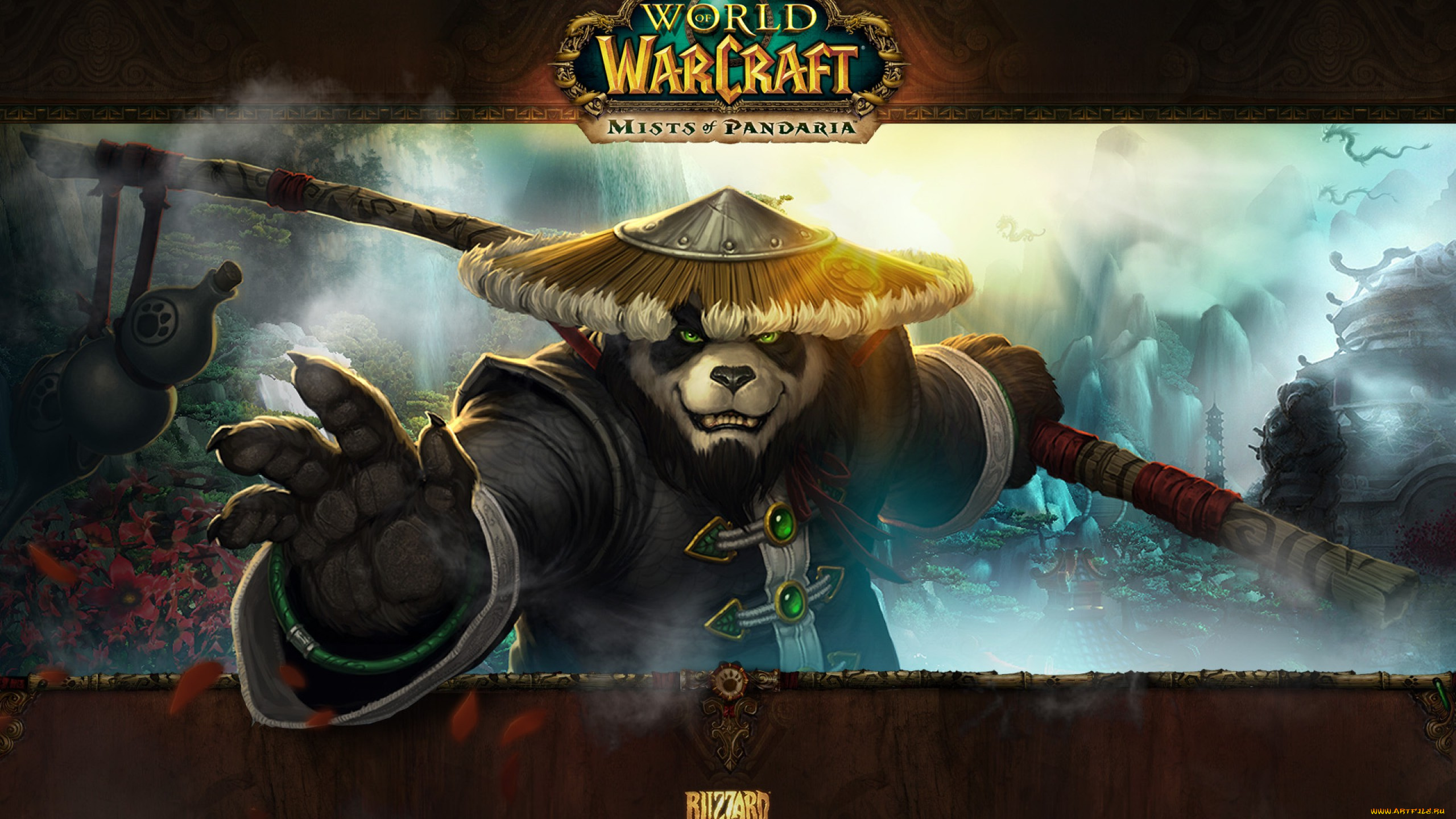 world, of, warcraft, , mists, of, pandaria, видео, игры, шляпа, панда, взгляд