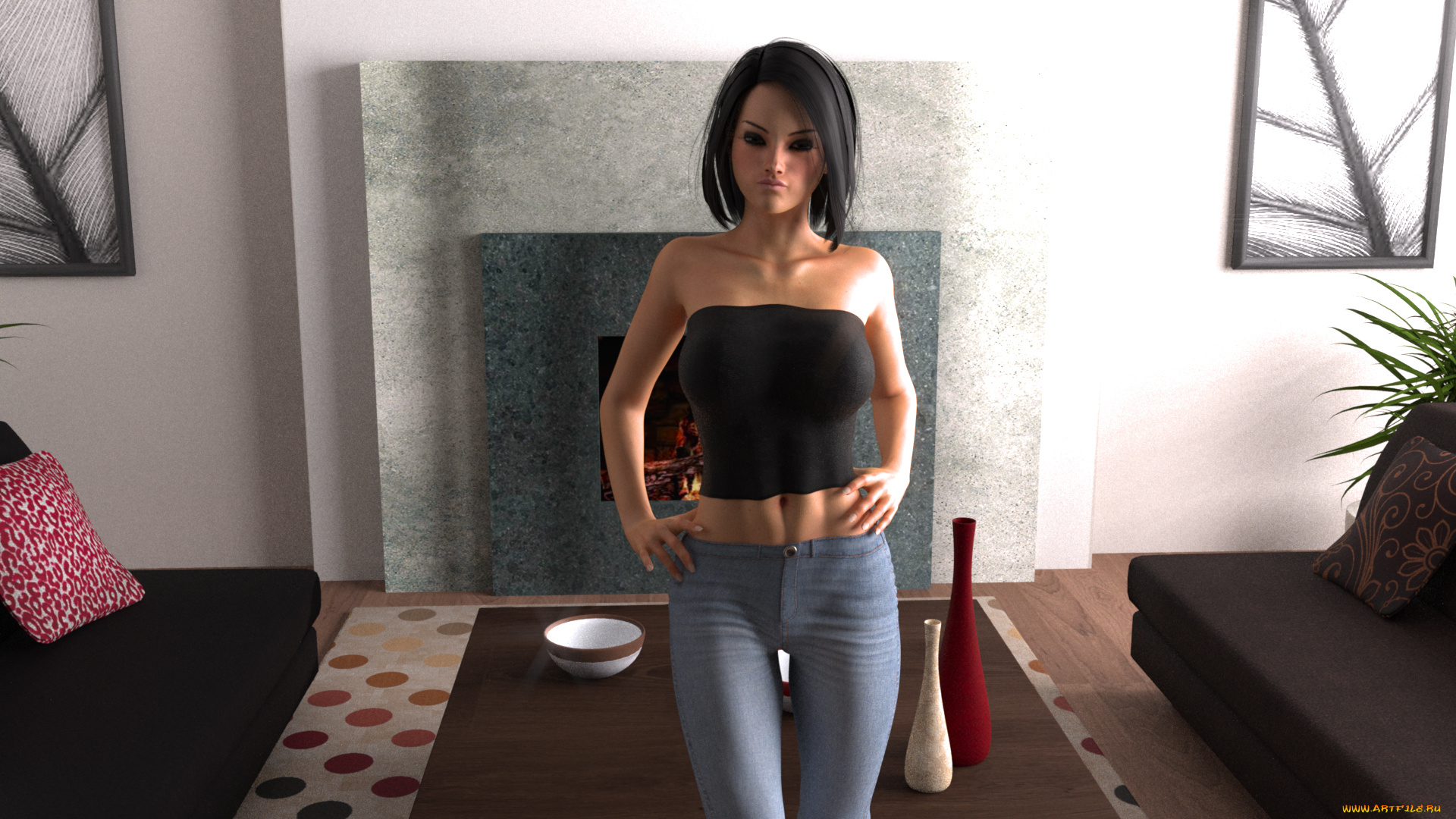 3д, графика, люди, , people, девушка, взгляд, фон