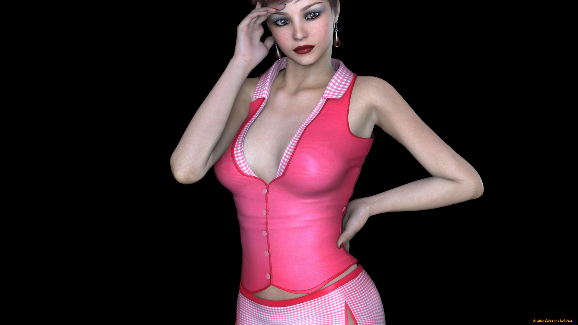 3д, графика, люди, , people, девушка, взгляд, фон