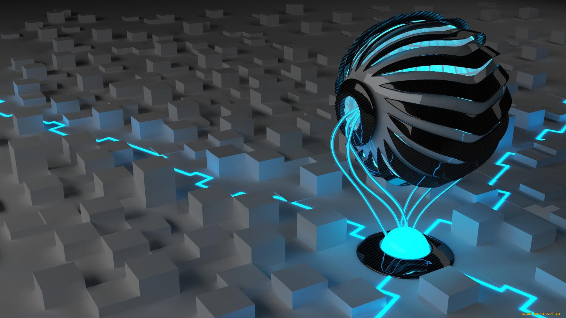 3д, графика, шары, , balls, кубики, кнопка, энергия, шар