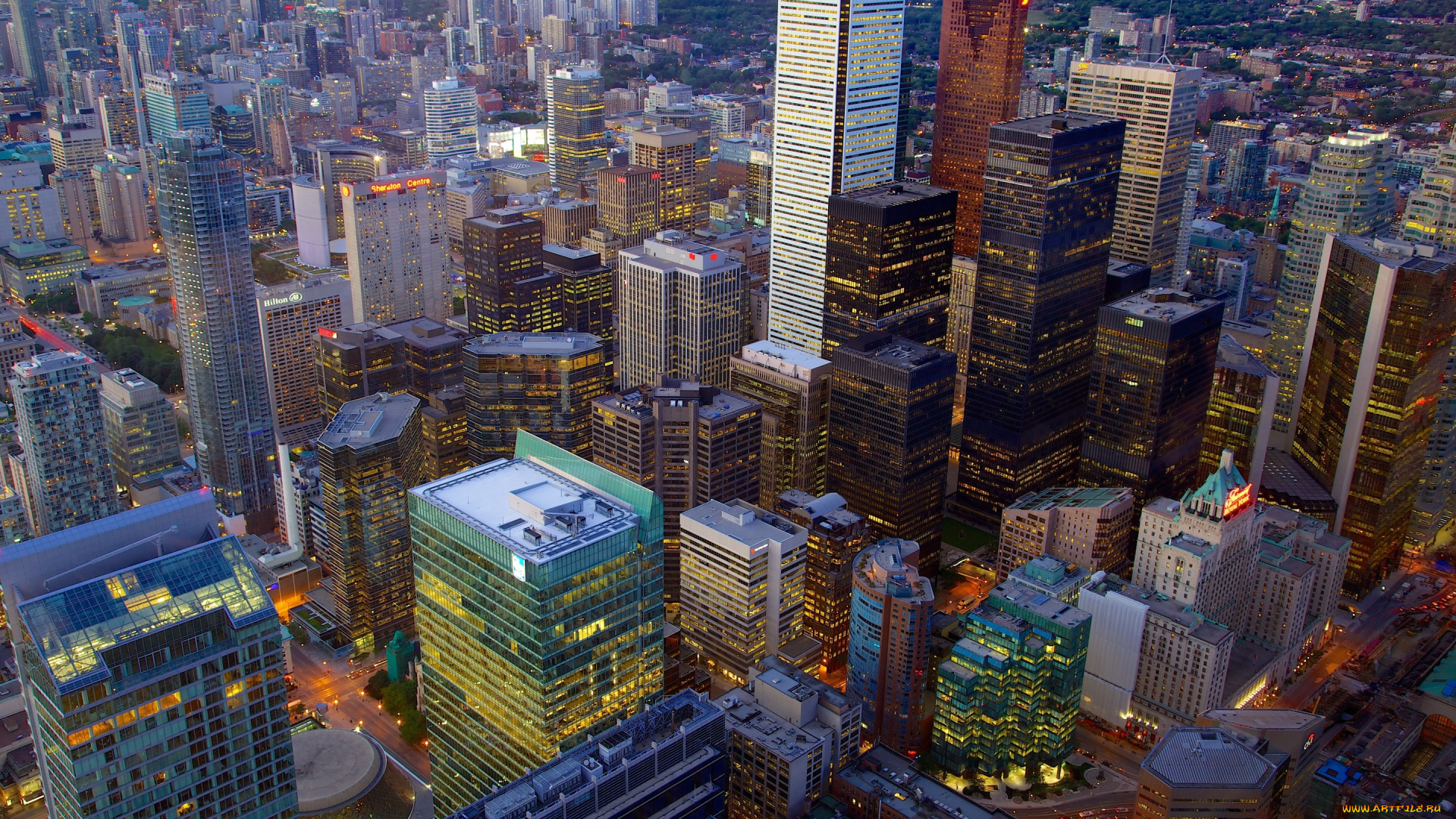 города, торонто, , канада, панорама, вечер, мегаполис, небоскребы, toronto, огни